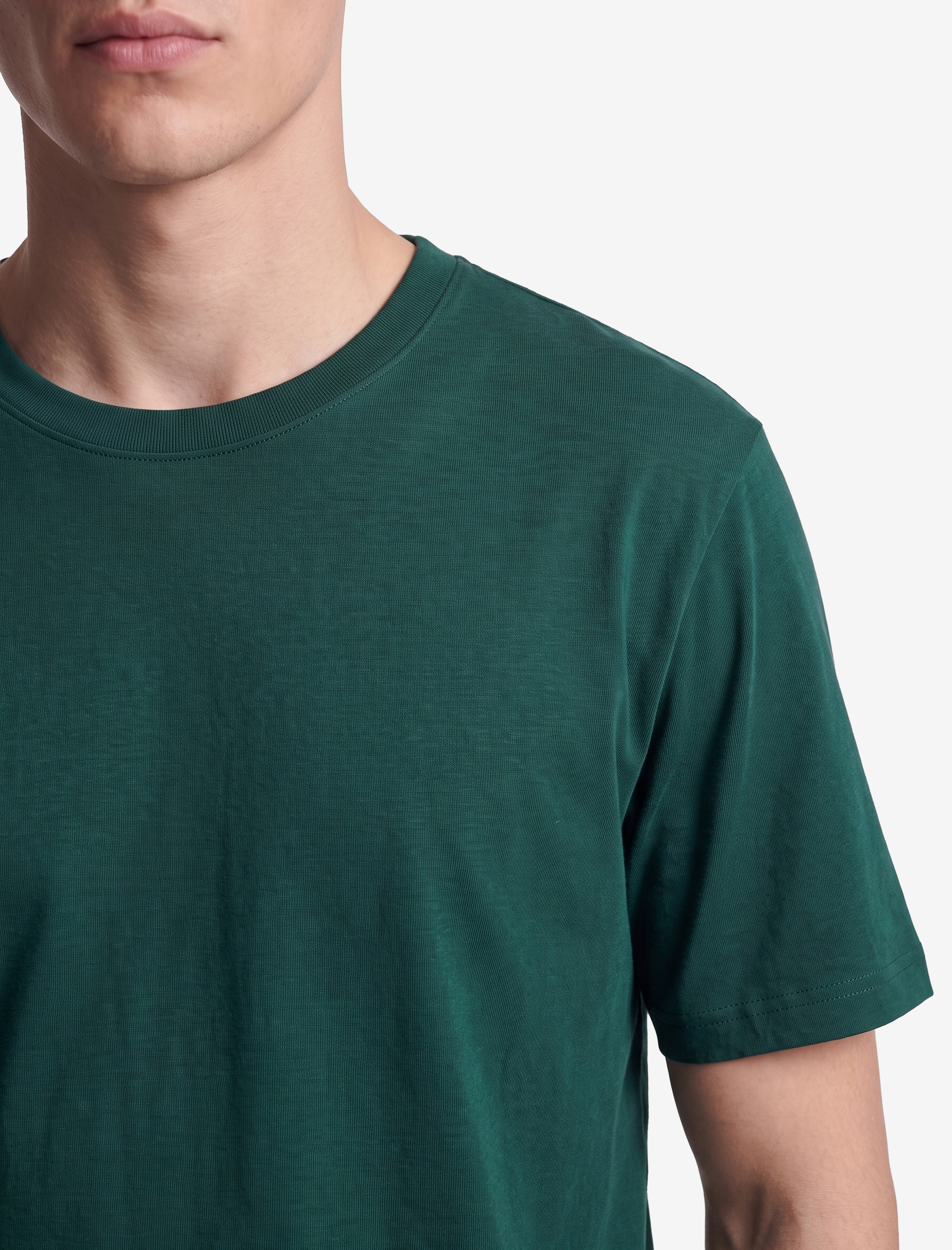   Pamuklu Kısa Kollu Bisiklet Yaka Slim Fit Erkek Basic Tişört