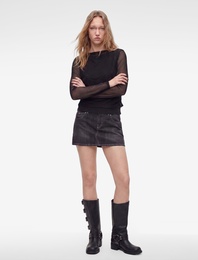 Slim Fit Dik Yaka Kolsuz Tül Detaylı İkili Pelerin Bluz