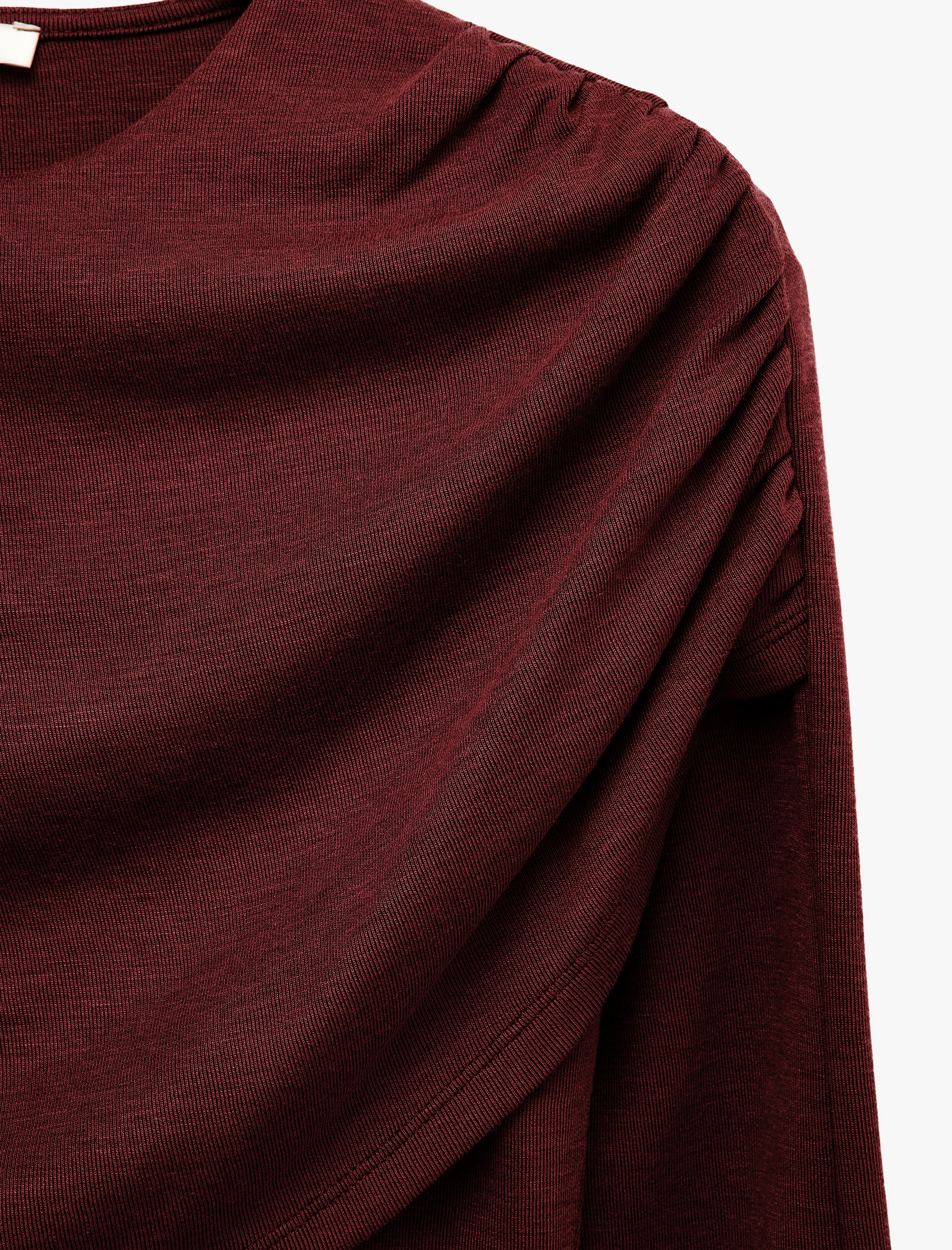   Koyun Yünü Karışımlı Slim Fit Uzun Kollu Drapeli Mini Elbise