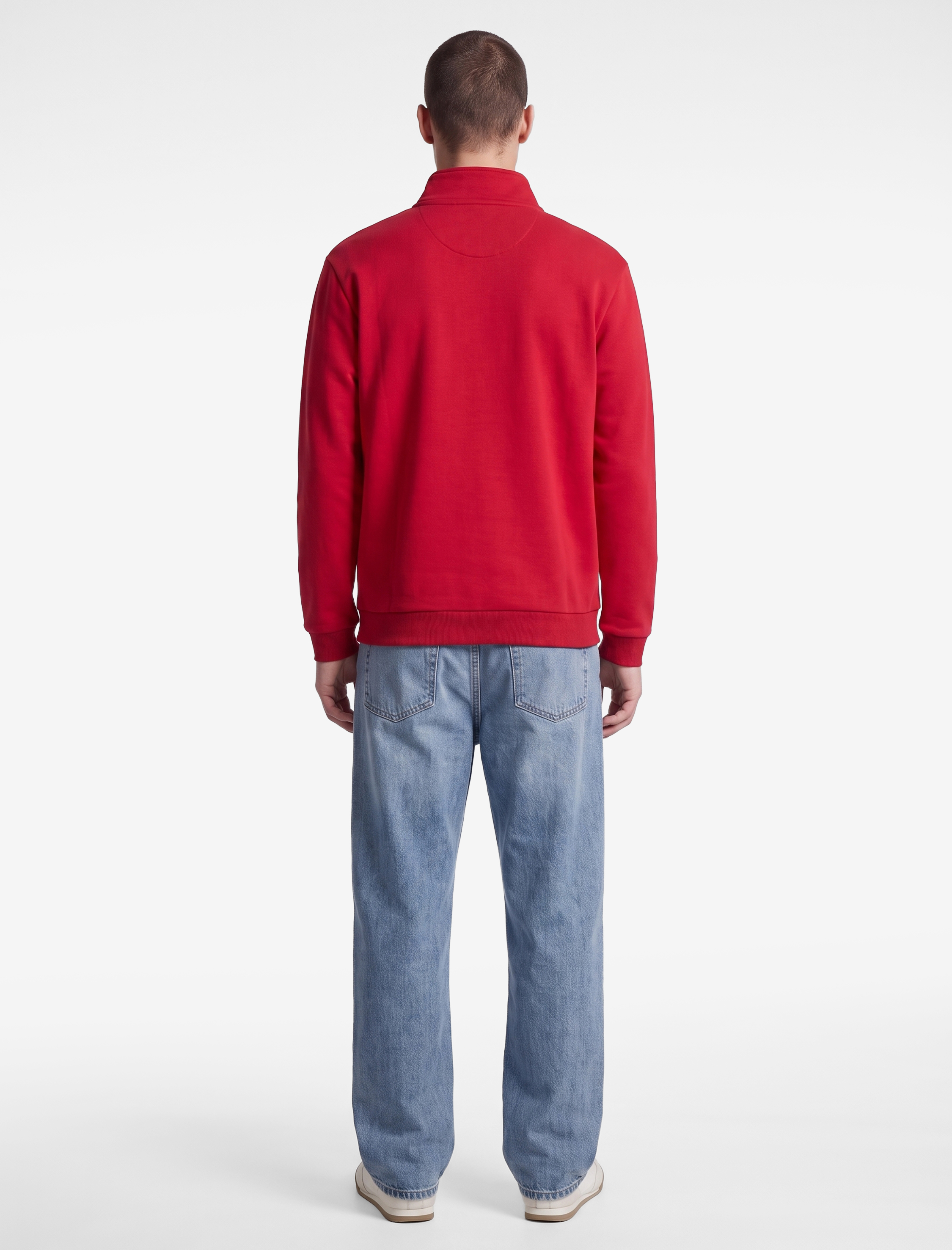   Pamuklu Uzun Kollu Baskılı Yarım Fermuarlı Sweatshirt