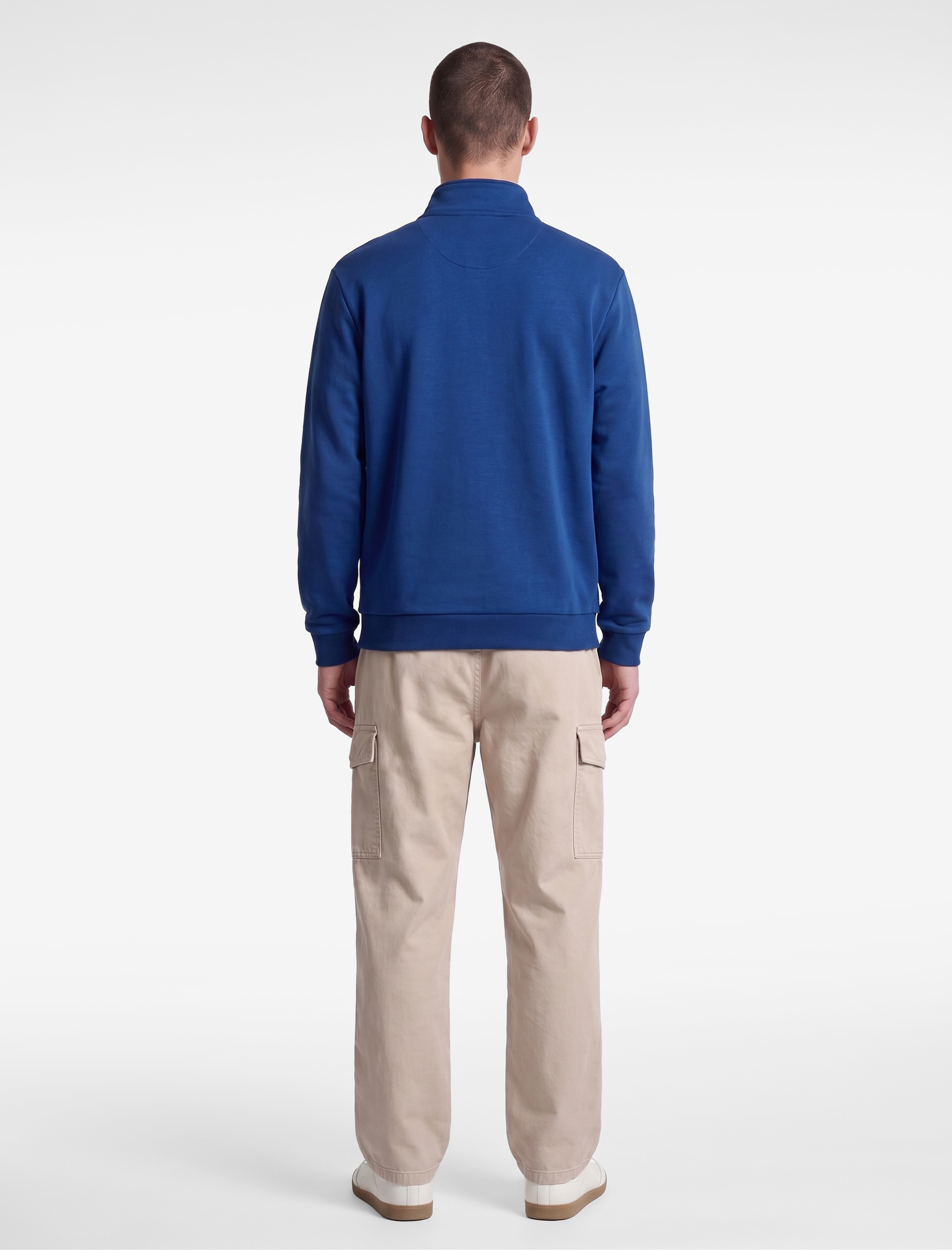   Pamuklu Uzun Kollu Baskılı Yarım Fermuarlı Sweatshirt