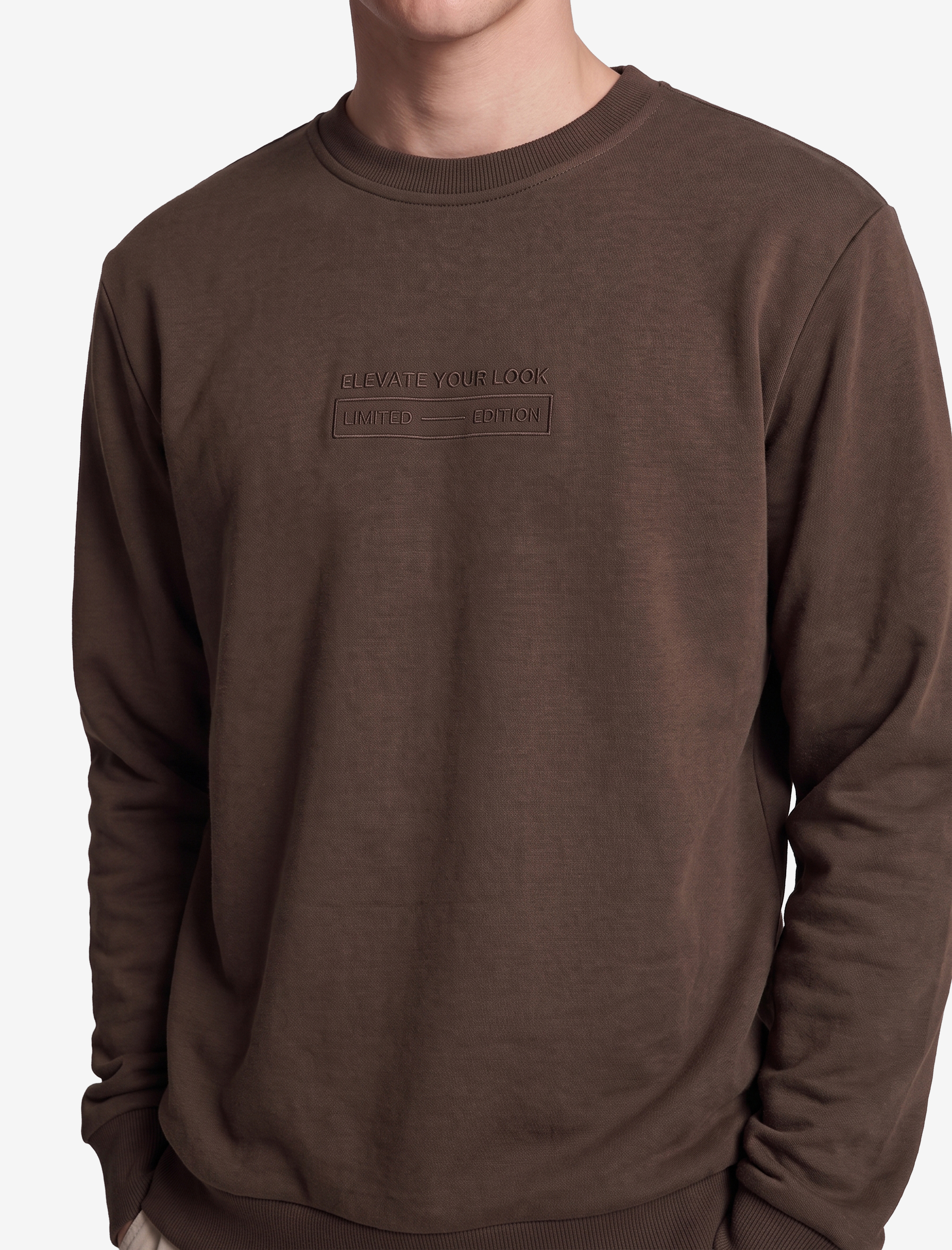   Bisiklet Yaka Pamuklu Uzun Kollu Baskılı Sweatshirt
