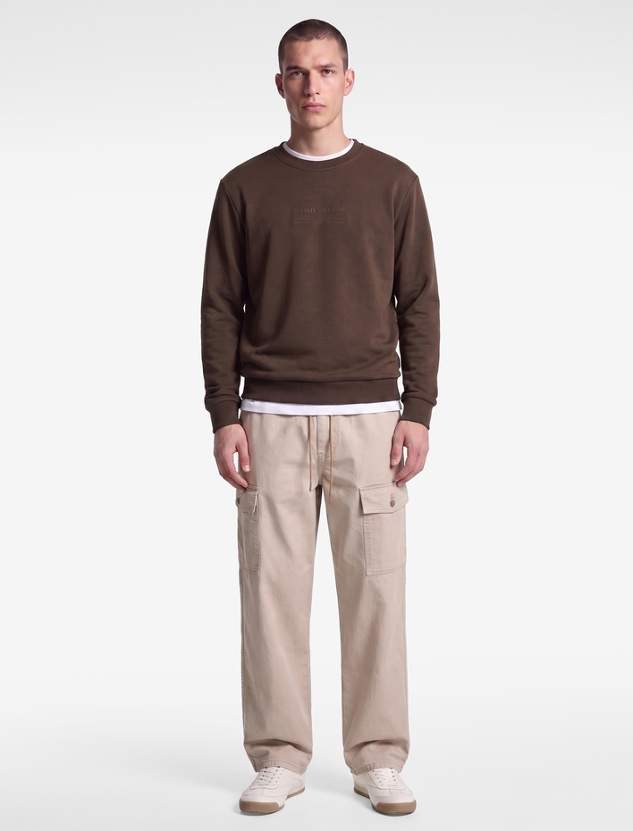 Bisiklet Yaka Pamuklu Uzun Kollu Baskılı Sweatshirt