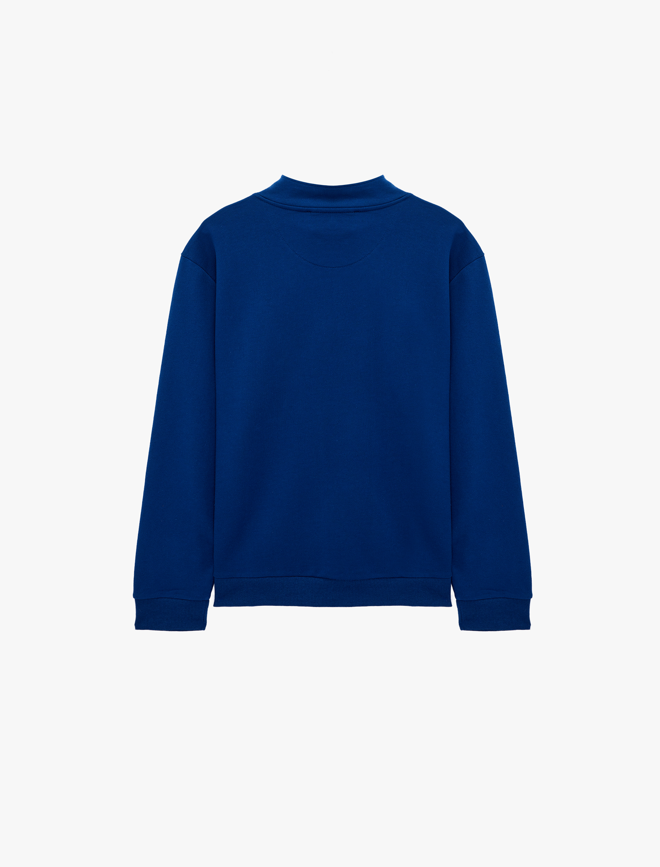   Pamuklu Uzun Kollu Baskılı Yarım Fermuarlı Sweatshirt