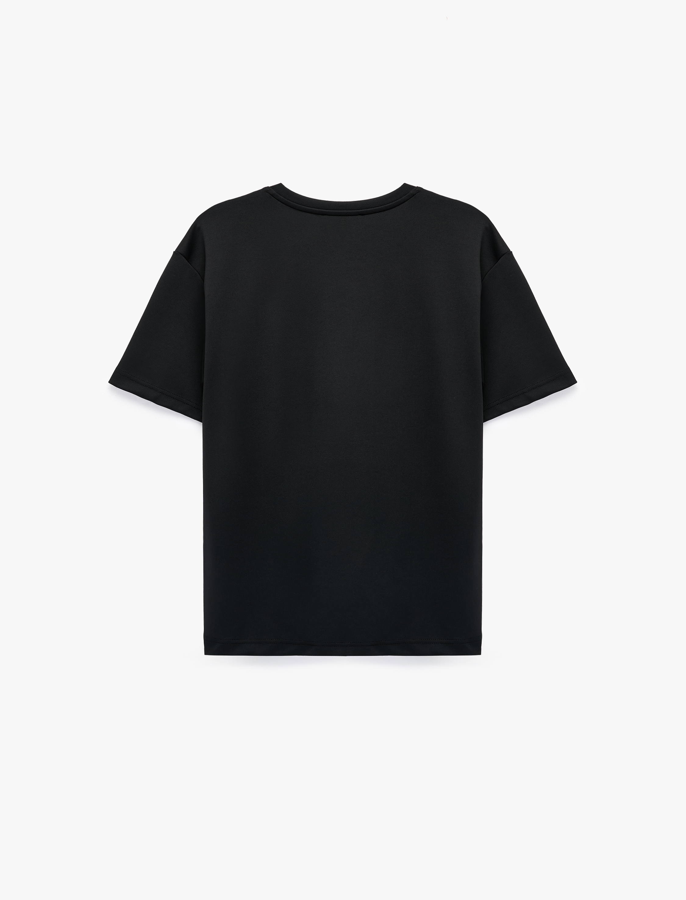   Kısa Kollu Bisiklet Yaka Basic Oversize Tişört