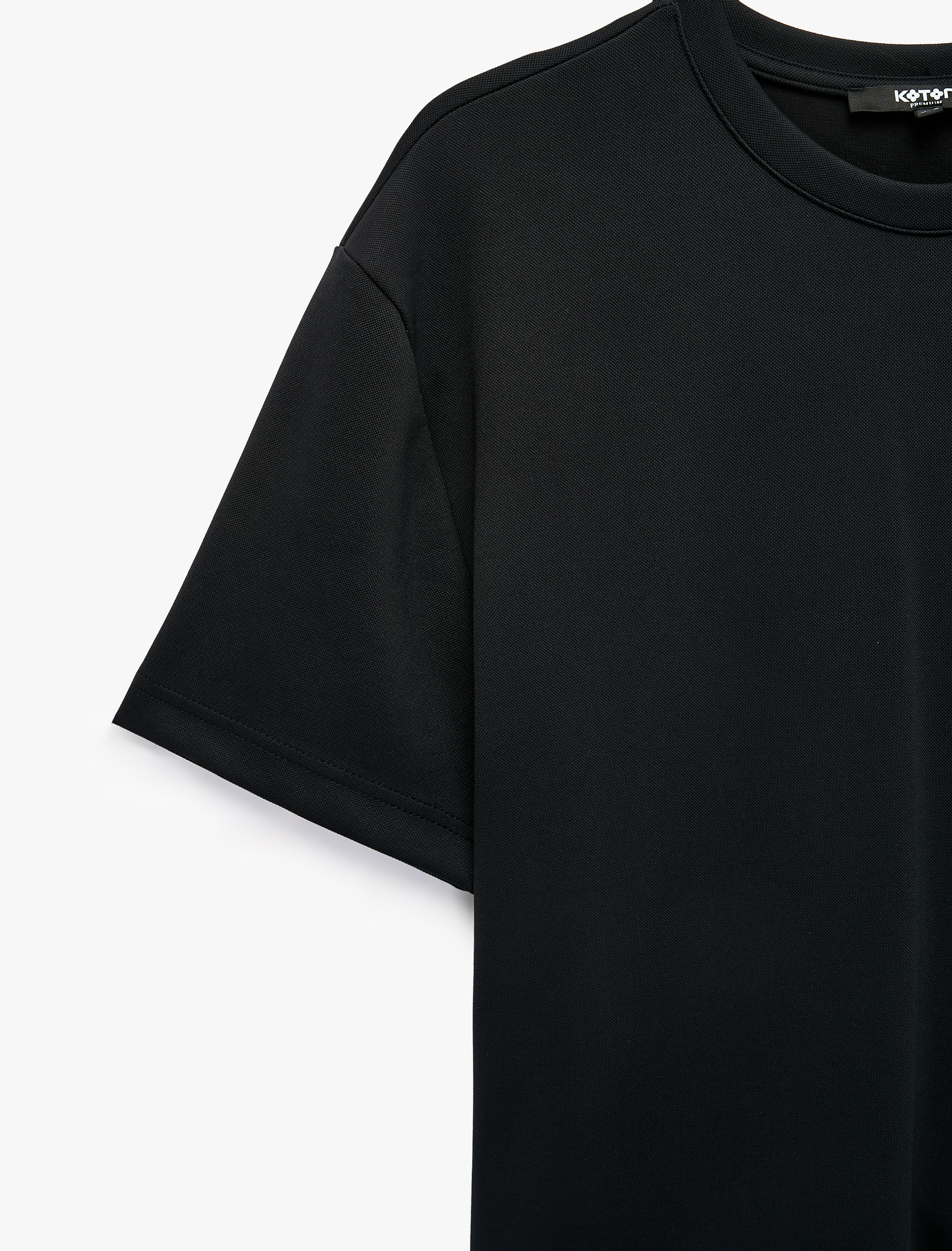   Kısa Kollu Bisiklet Yaka Basic Oversize Tişört