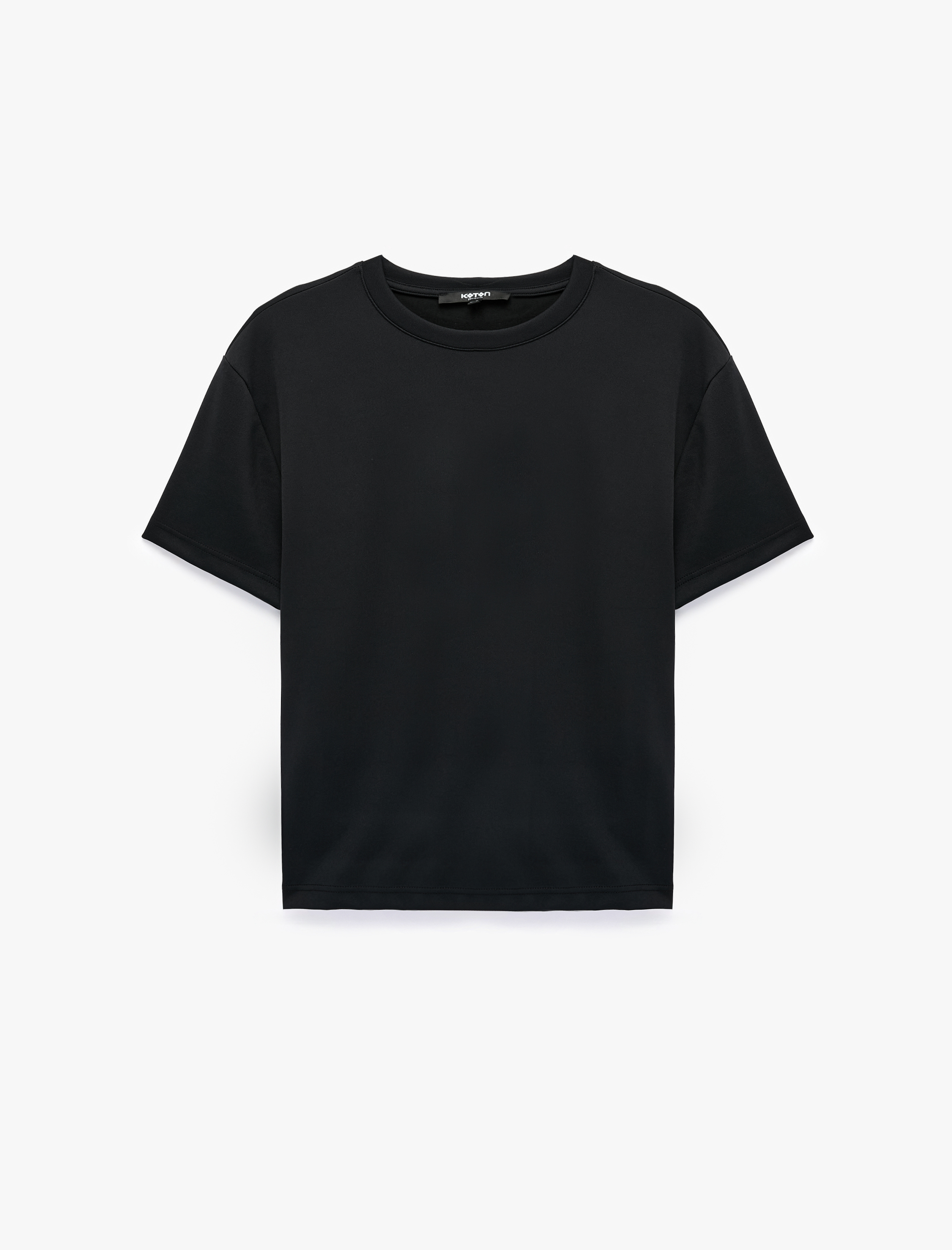   Kısa Kollu Bisiklet Yaka Basic Oversize Tişört