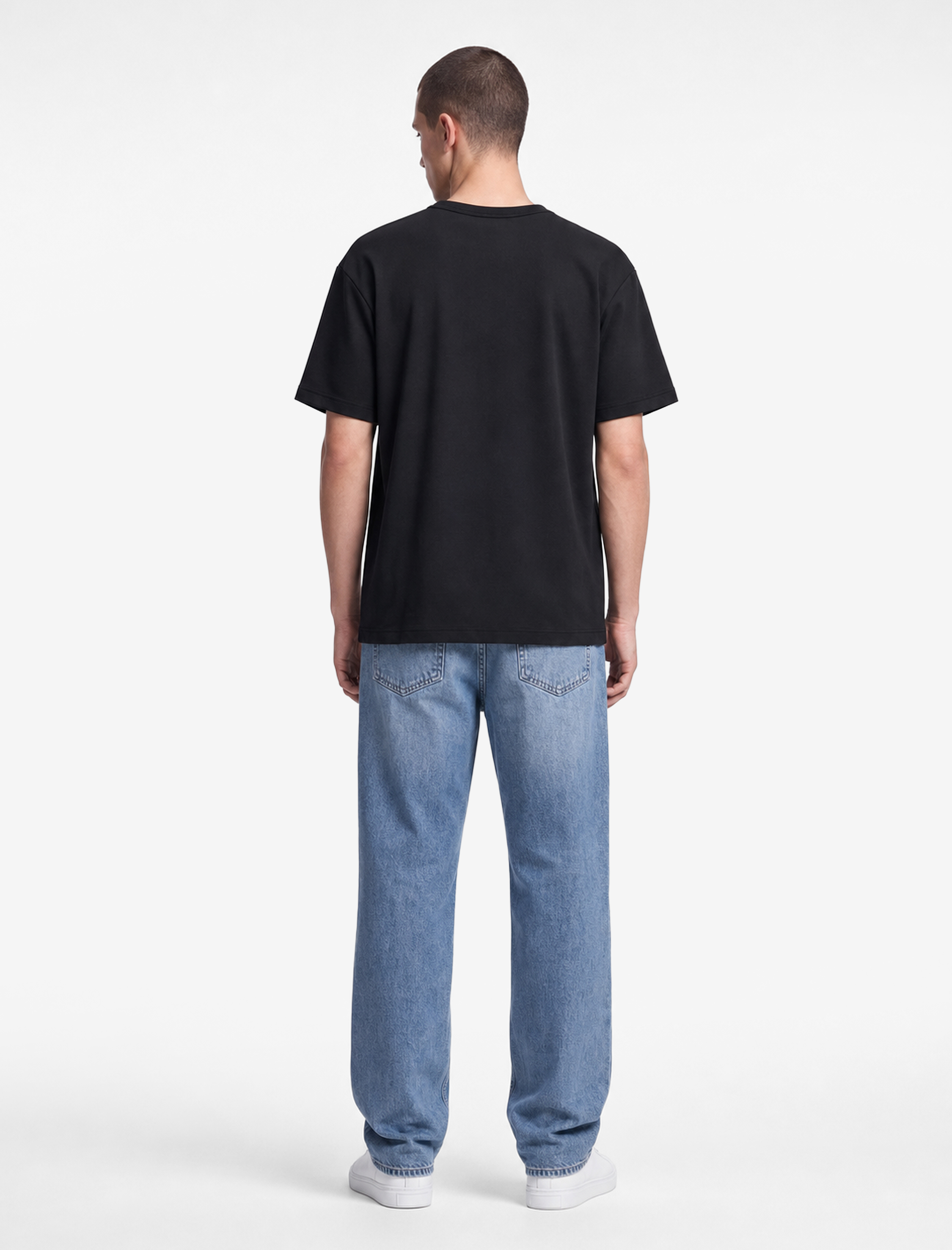  Kısa Kollu Bisiklet Yaka Basic Oversize Tişört