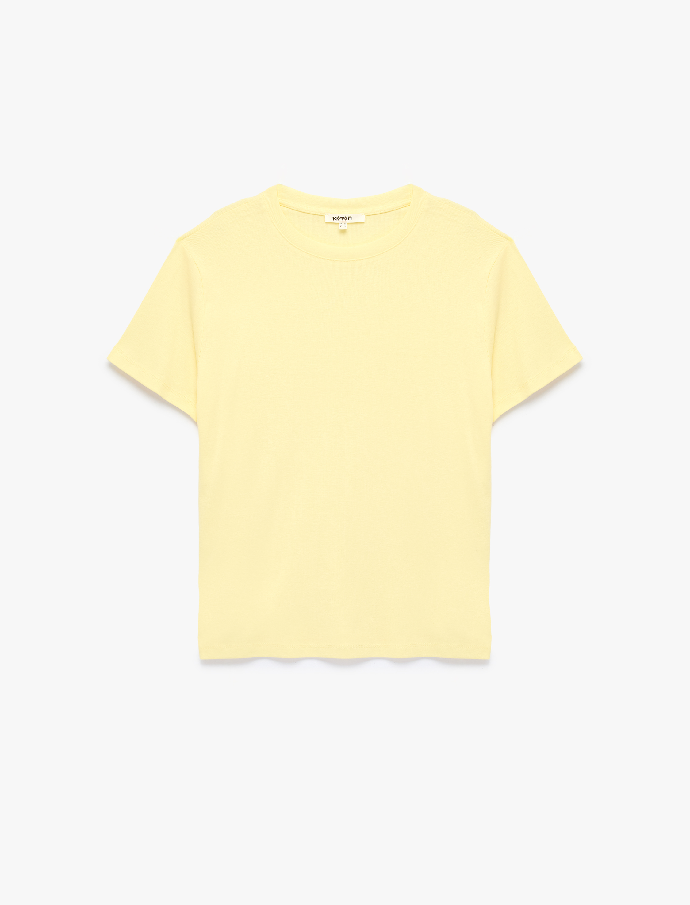   Pamuklu Kısa Kollu Bisiklet Yaka Oversize Basic Tişört