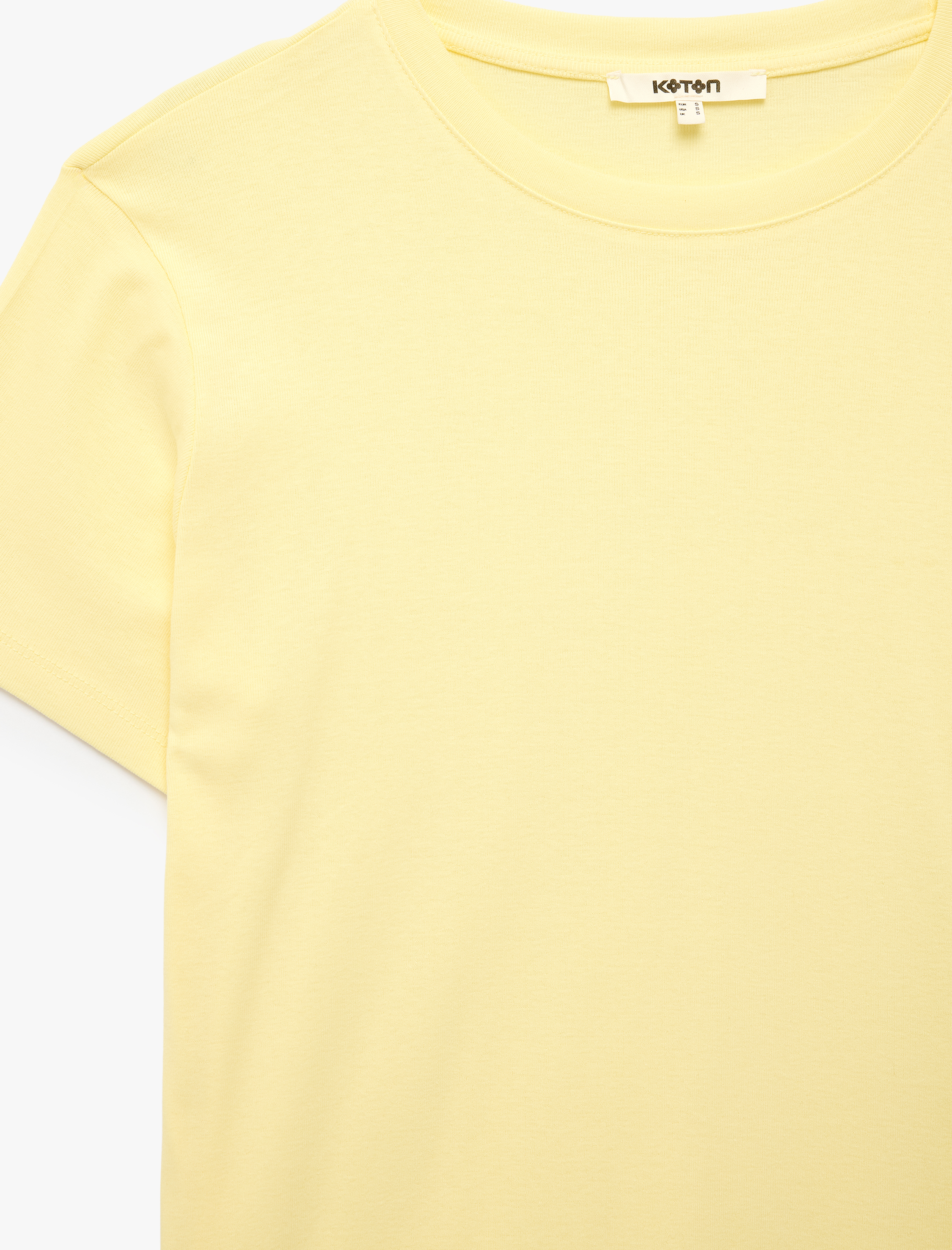   Pamuklu Kısa Kollu Bisiklet Yaka Oversize Basic Tişört