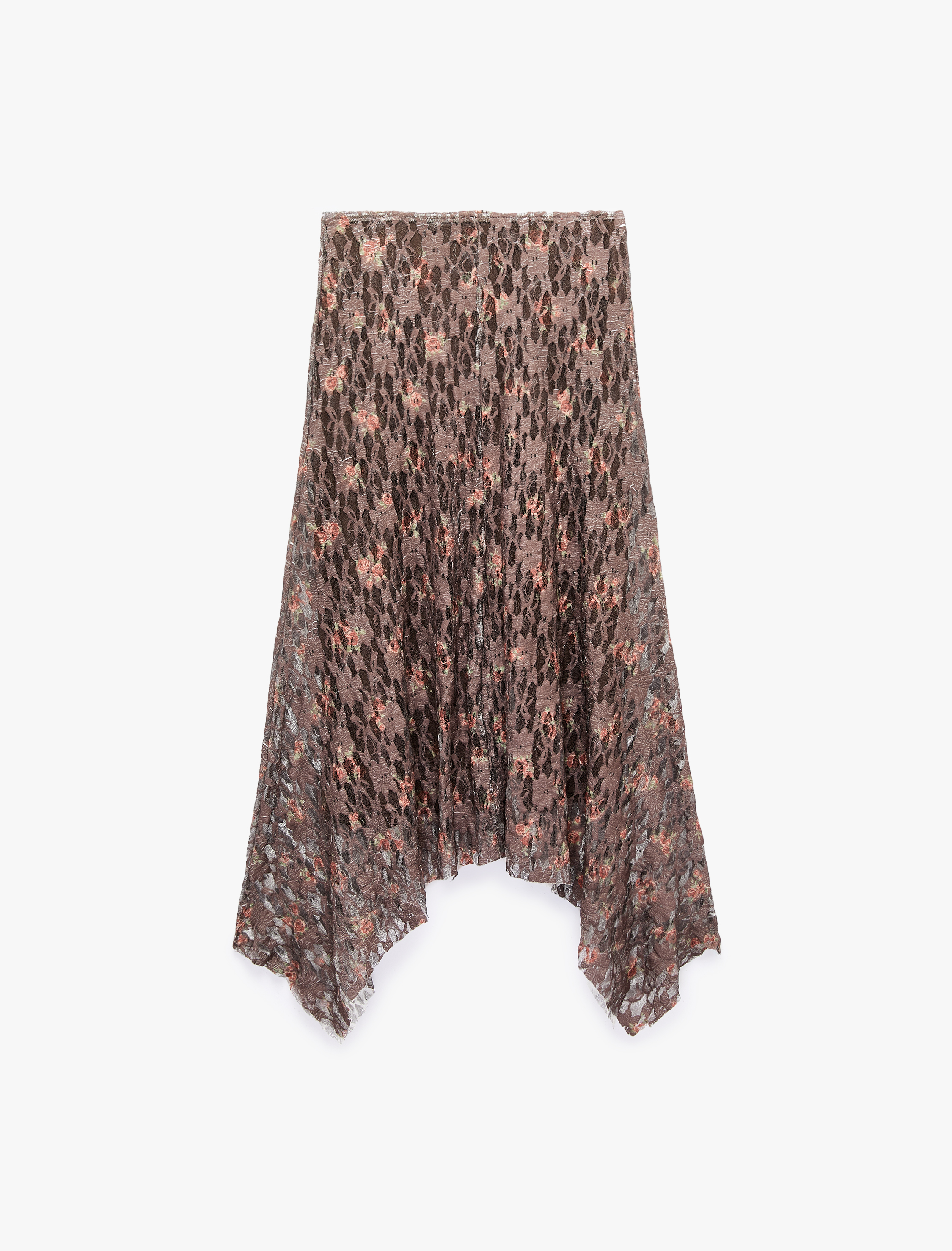   Slim Fit Asimetrik Dantelli Midi Etek
