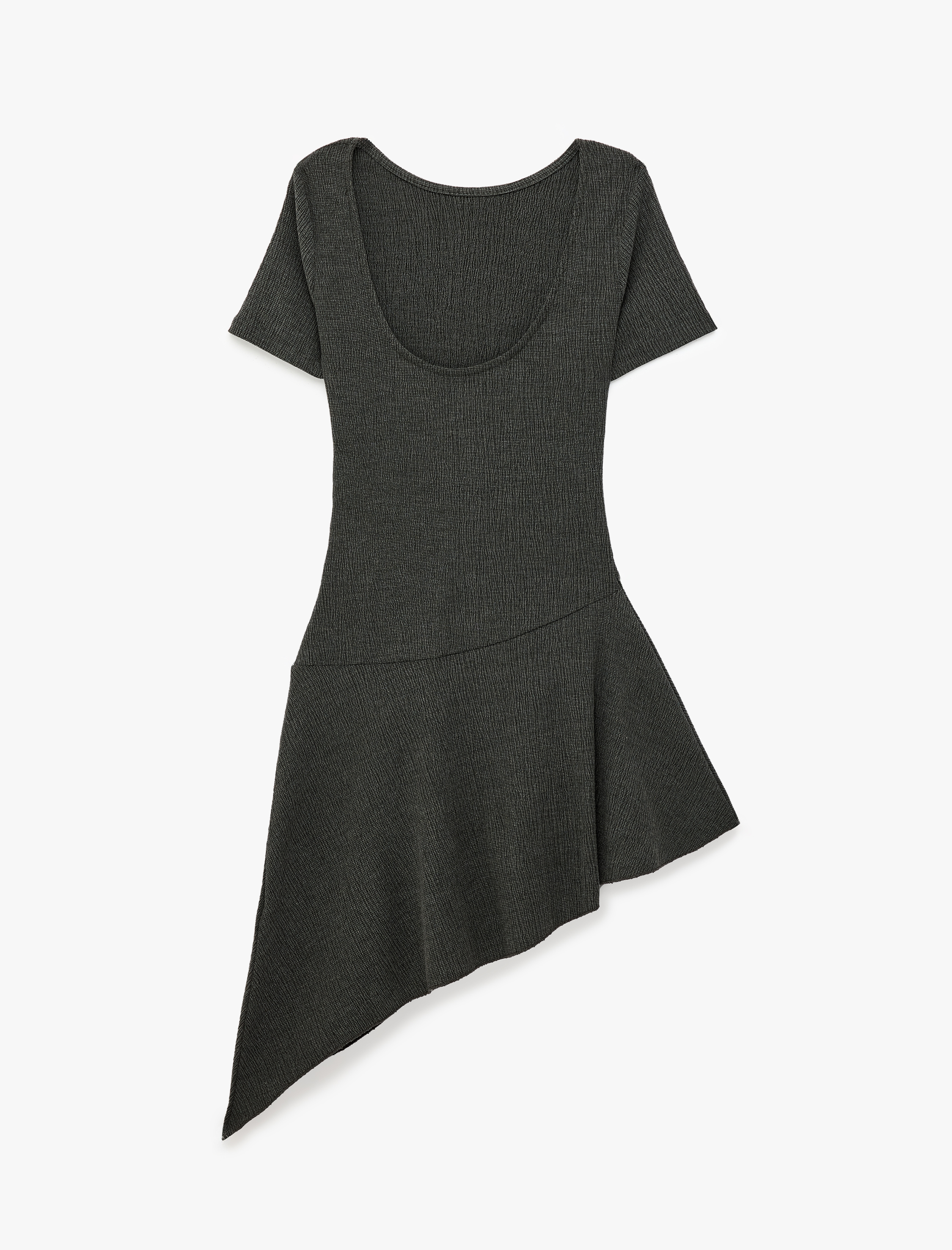   Slim Fit U Yaka Asimetrik Elbise