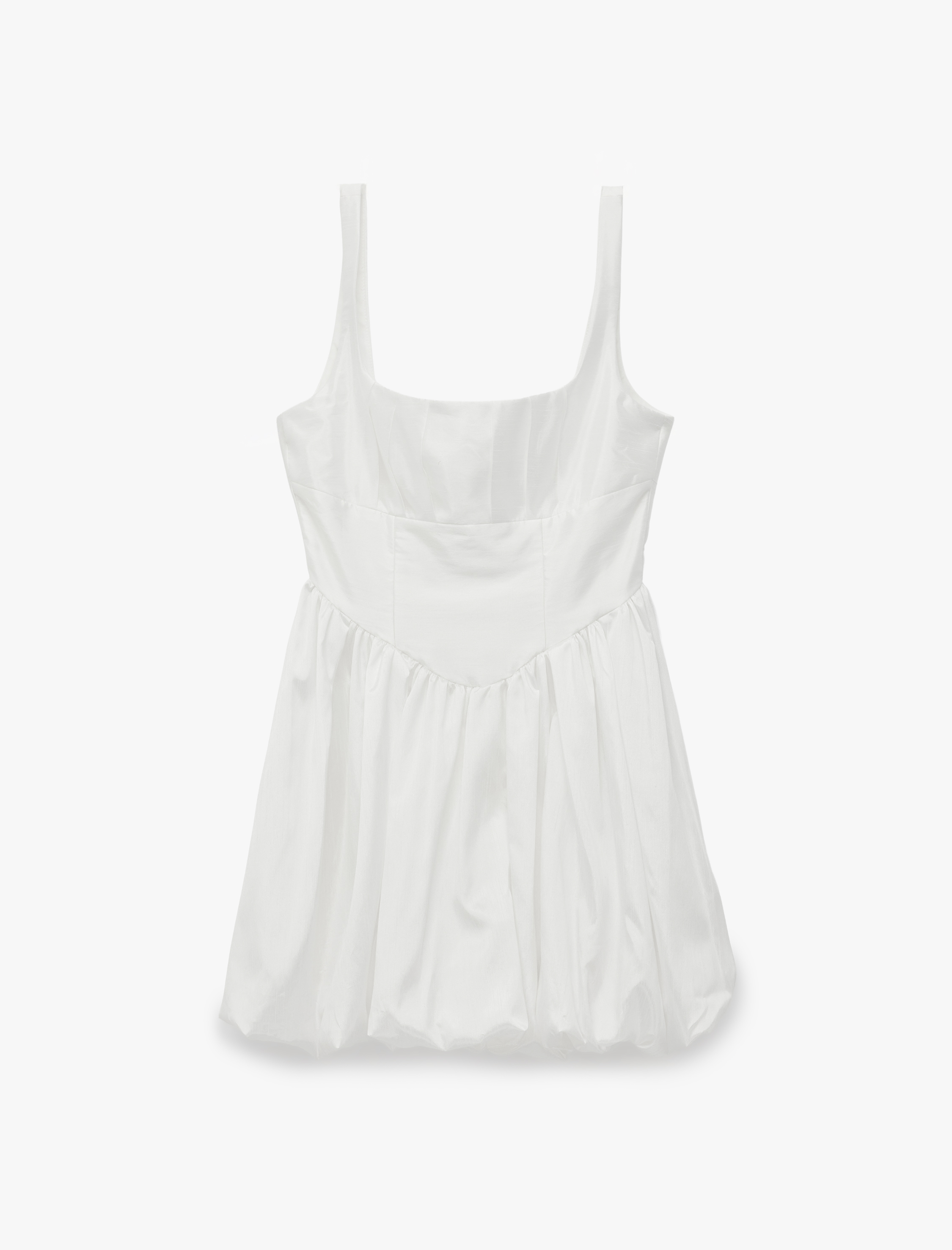  Koton X Sibil Çetinkaya - Askılı Kare Yaka Slim Fit Saten Mini Balon Elbise