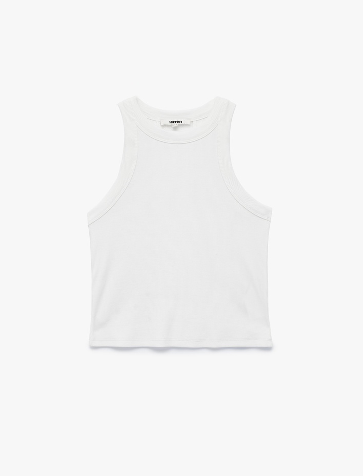  Slim Fit Arkası Dantel Detaylı Kolsuz Halter Yaka Atlet Bluz