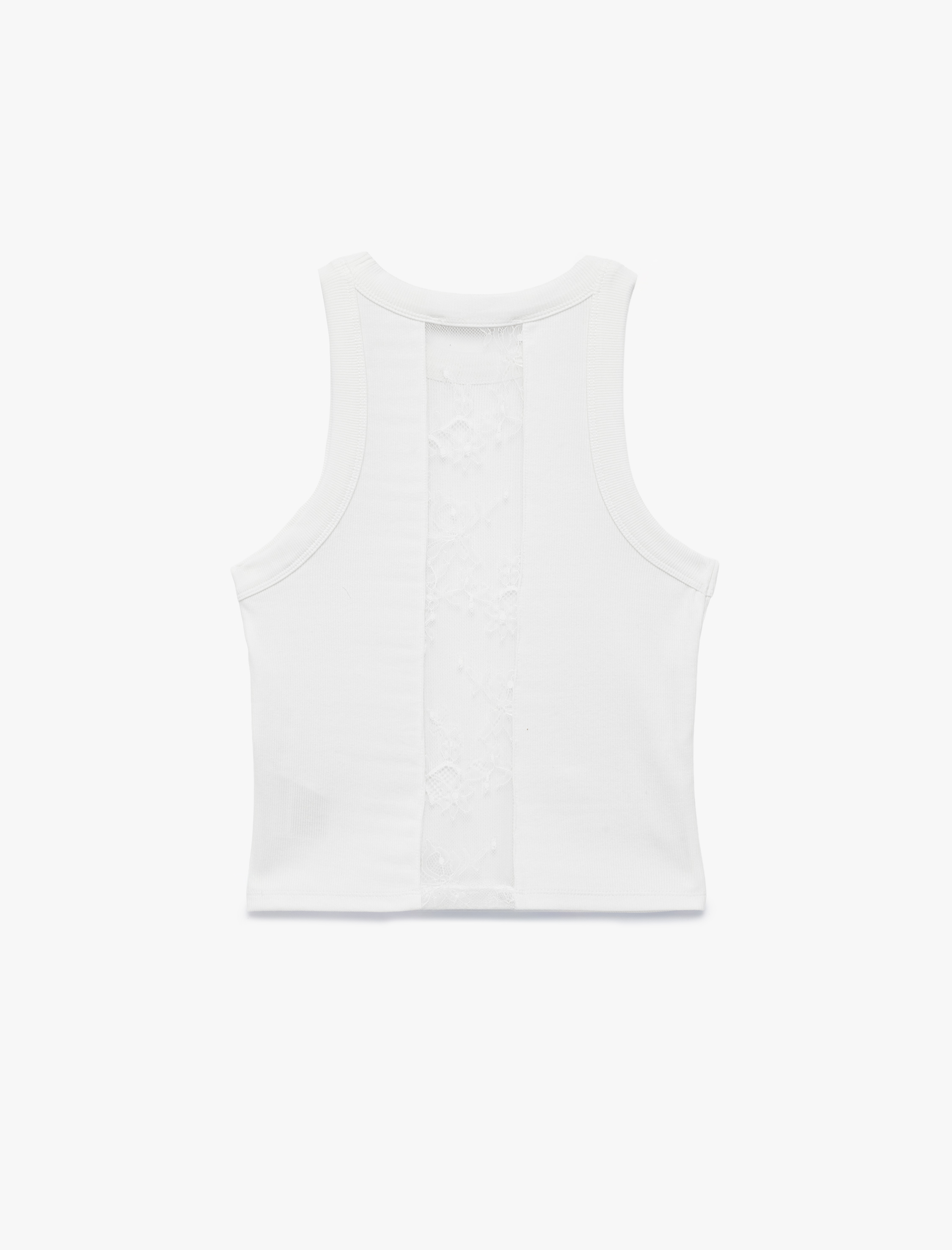   Slim Fit Arkası Dantel Detaylı Kolsuz Halter Yaka Atlet Bluz