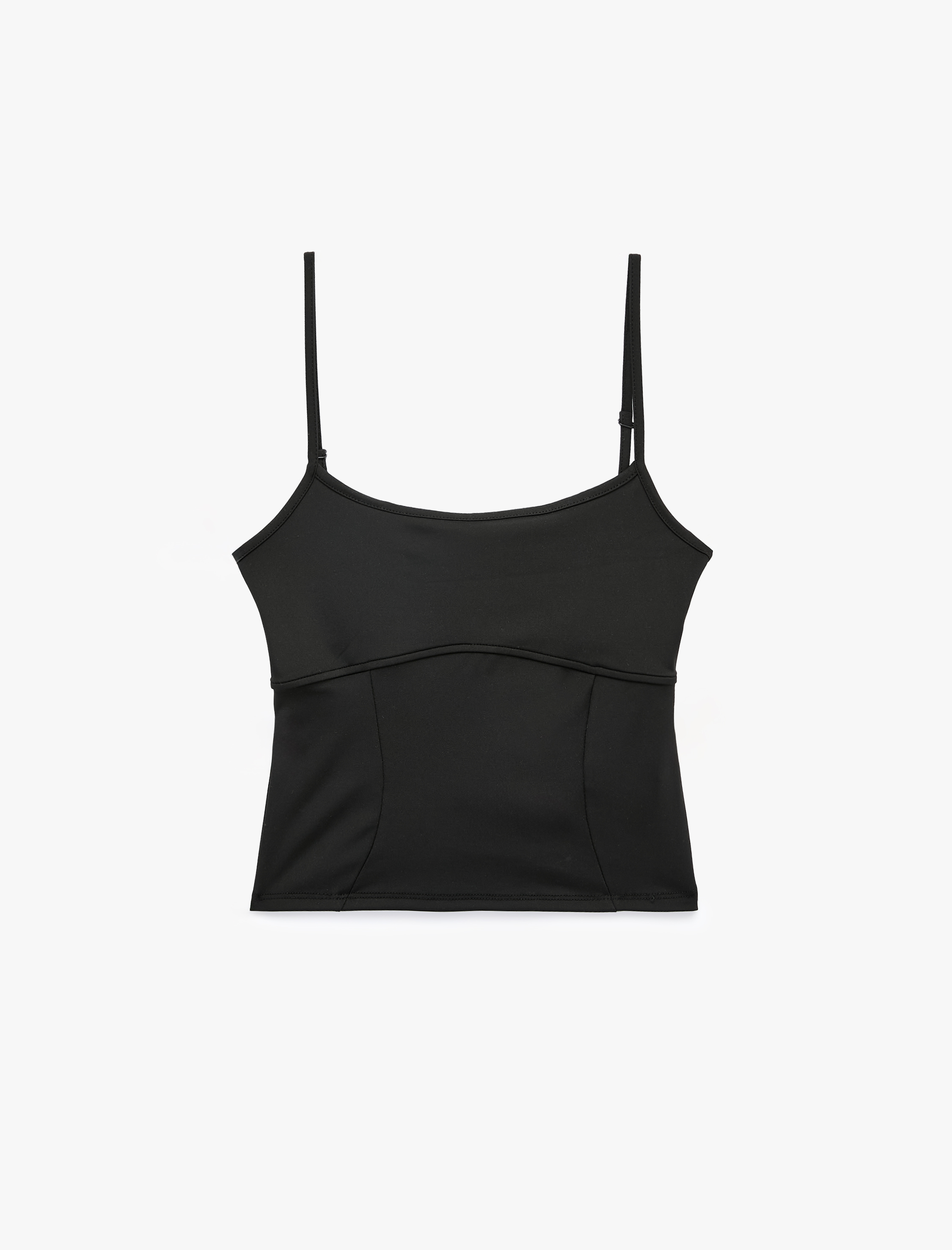   Slim Fit Pencere Detaylı İnce Askılı Spor Atlet