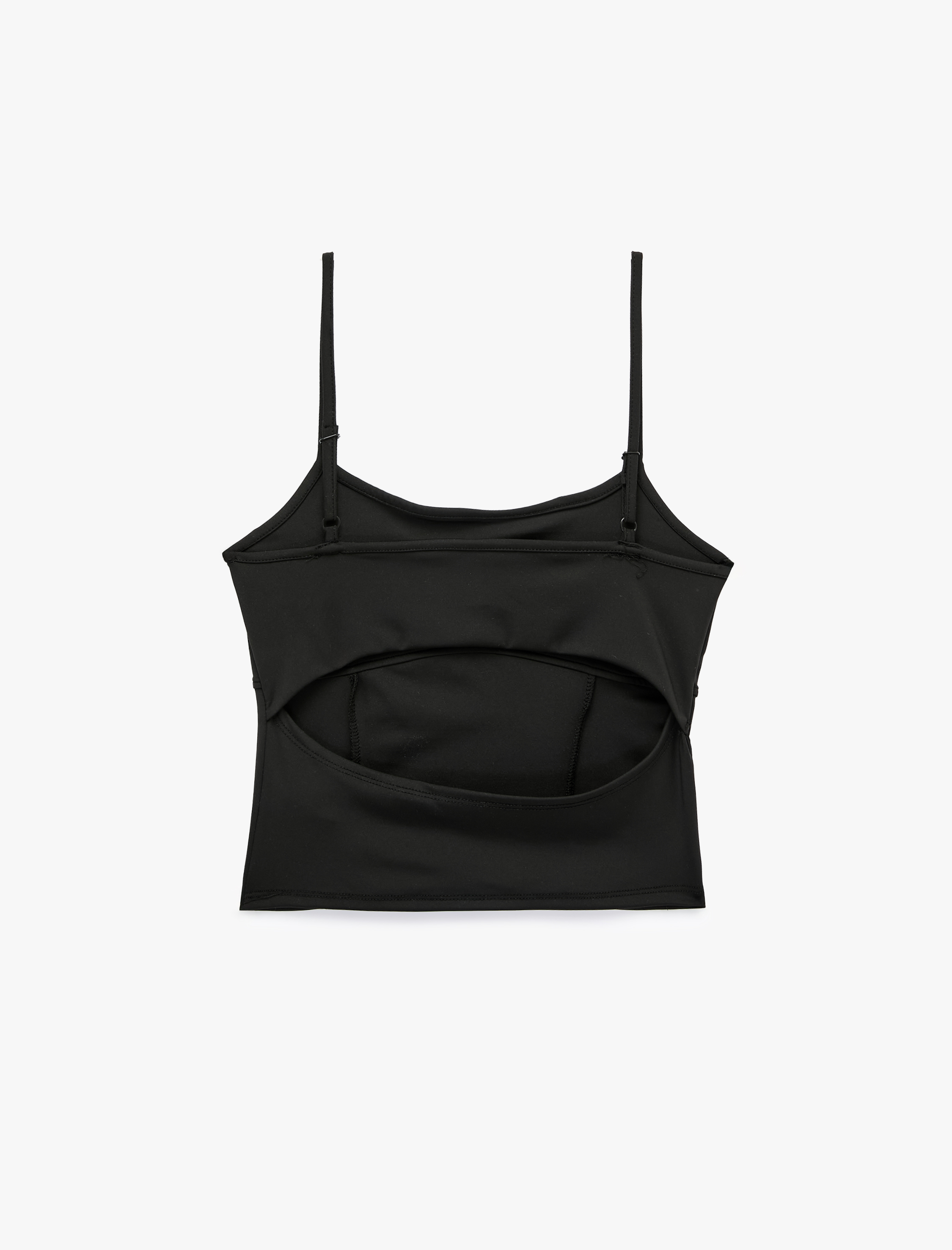   Slim Fit Pencere Detaylı İnce Askılı Spor Atlet