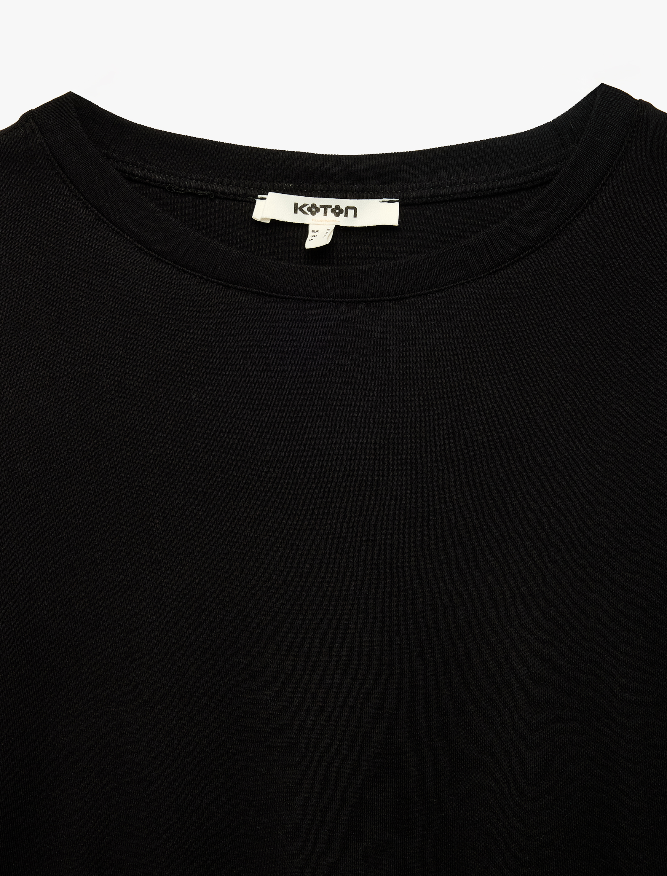   Pamuklu Kısa Kollu Bisiklet Yaka Oversize Basic Tişört