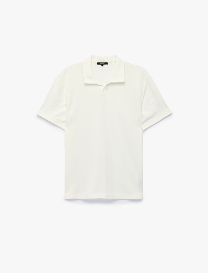  Regular Fit Polo Yaka Kısa Kollu Basic Tişört