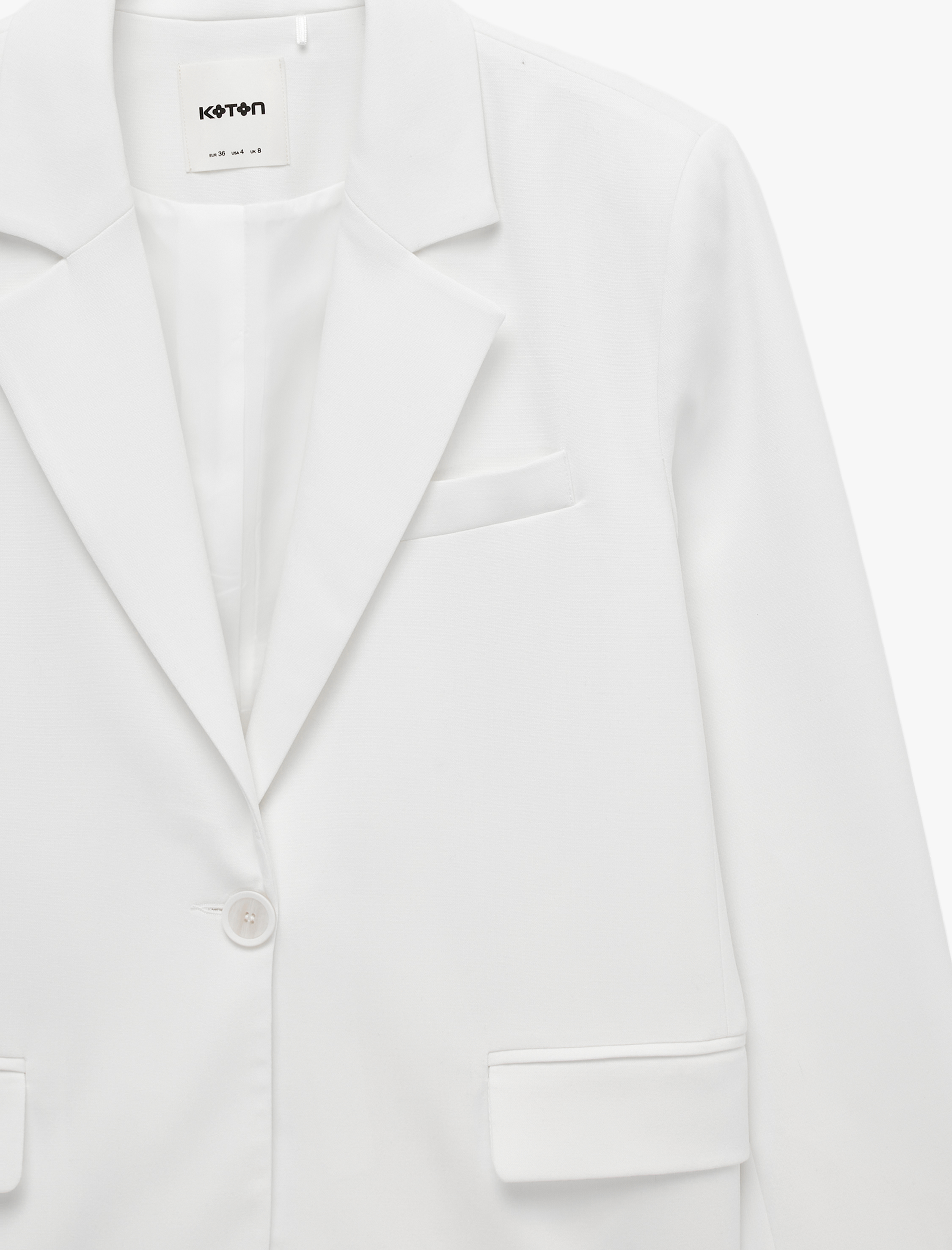   Düğmeli Uzun Kollu Kruvaze Oversize Blazer Ceket