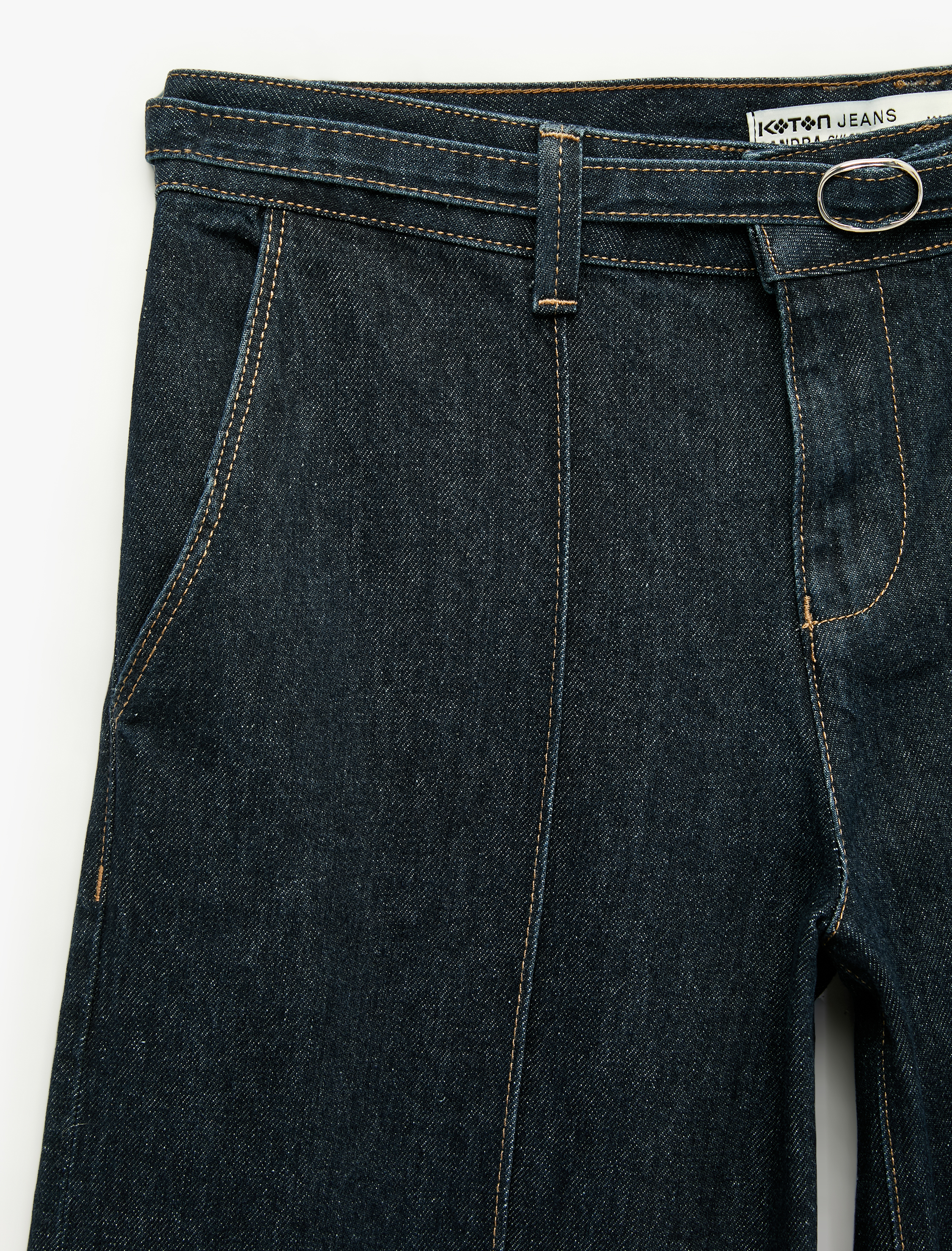   Pamuklu Cepli Kemerli Culotte Denim Pantolon