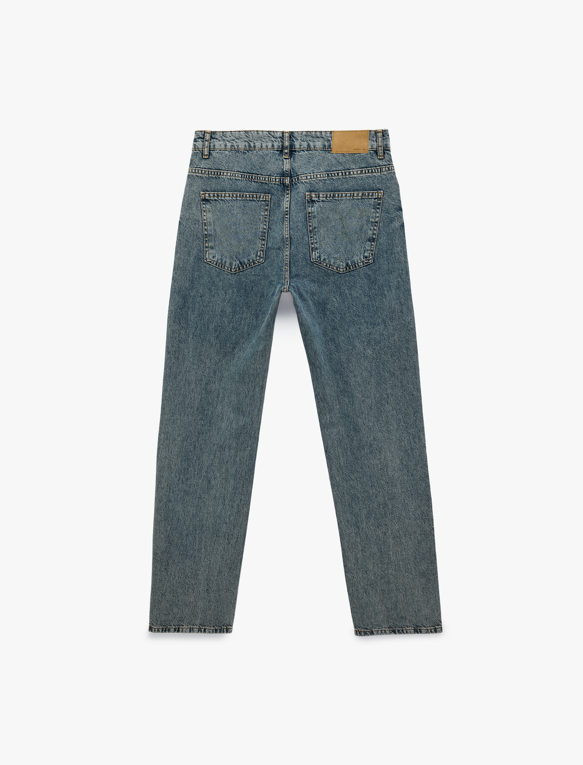   Pamuklu Vintage Straight Fit Jean Pantolon