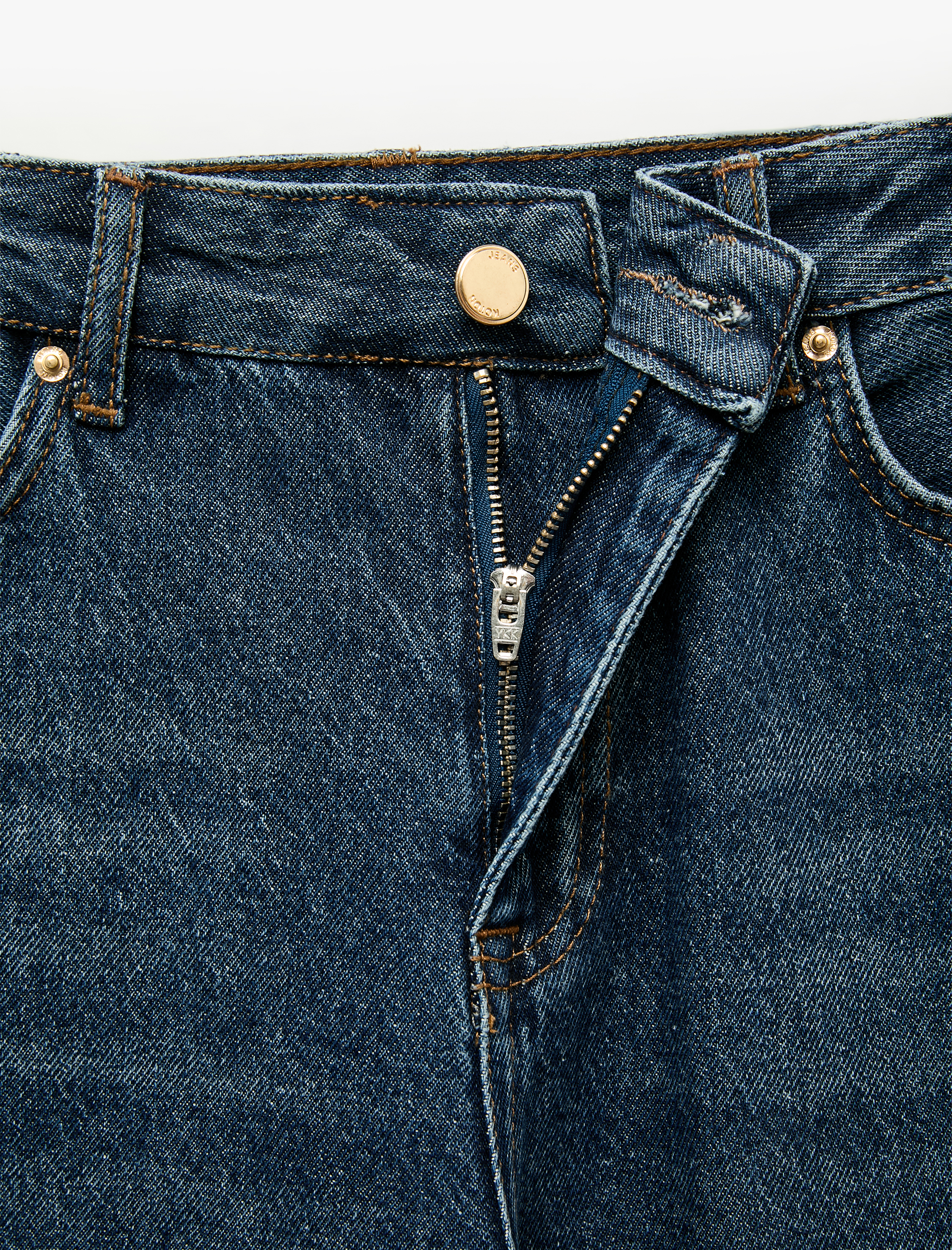   Pamuklu Cepli Geniş Paça Denim Pantolon - Wide Leg Jeans