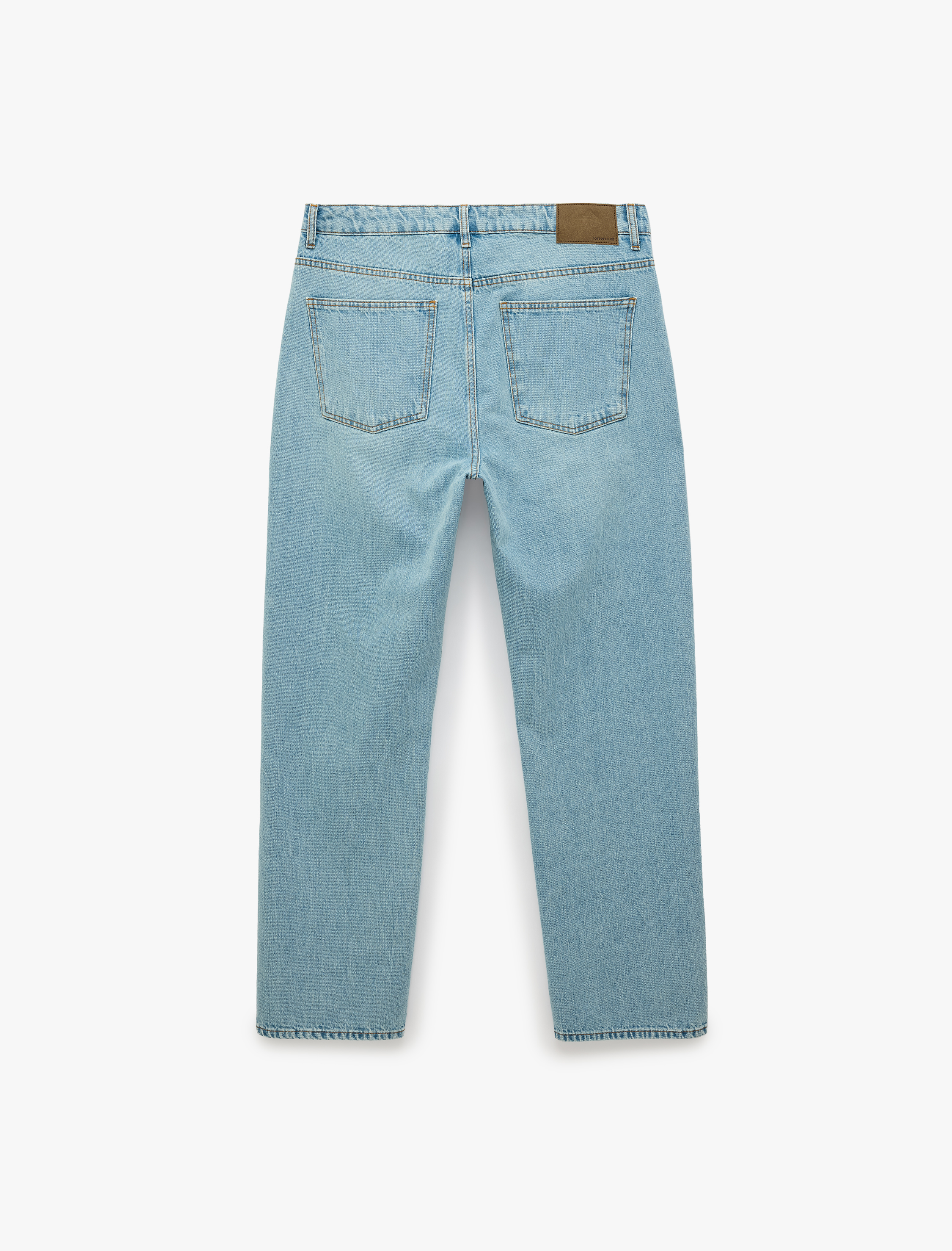   Düğmeli Cepli Vintage Straight Fit Jean Pantolon