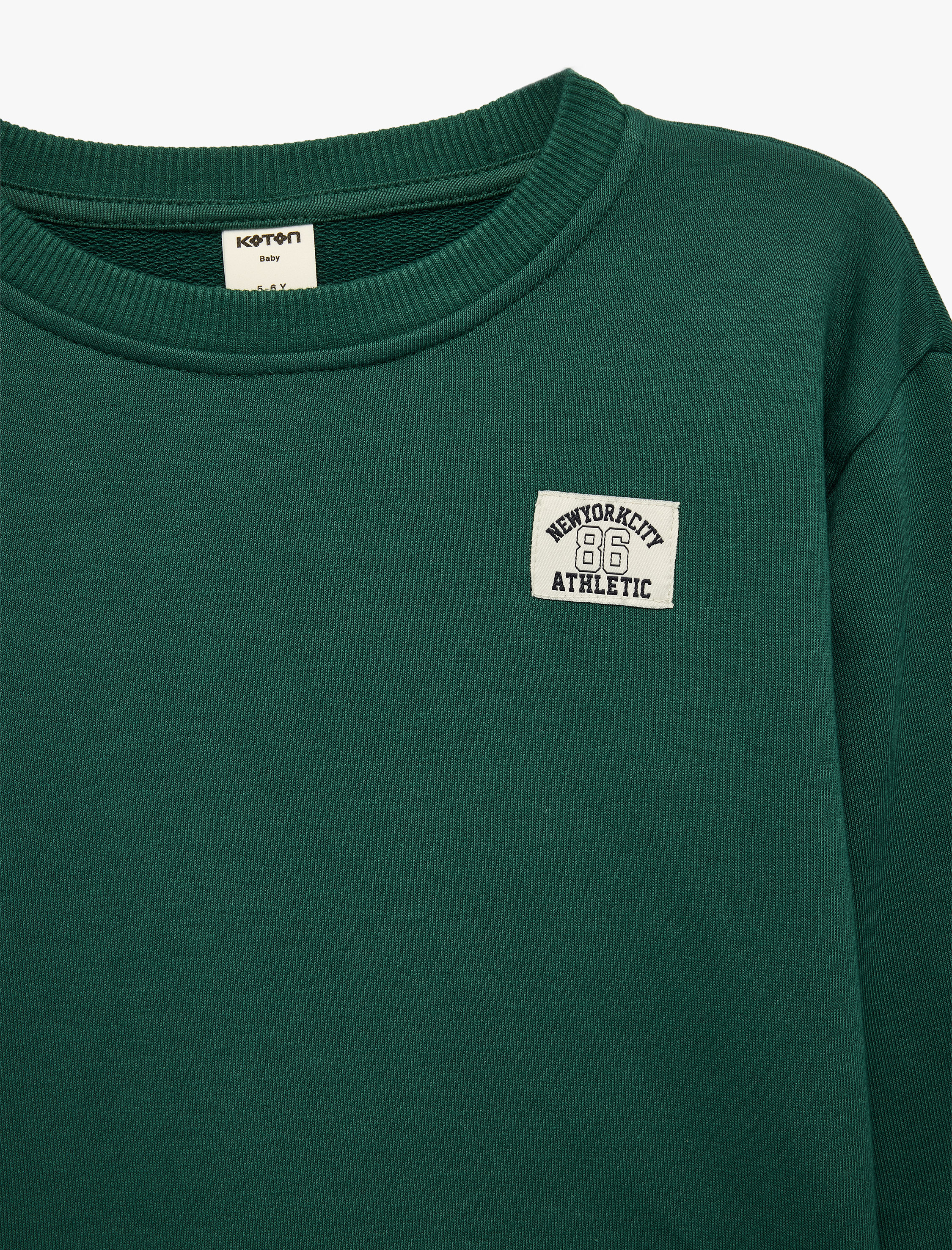  Erkek Bebek Pamuklu Uzun Kollu Bisiklet Yaka Oversize Sweatshirt