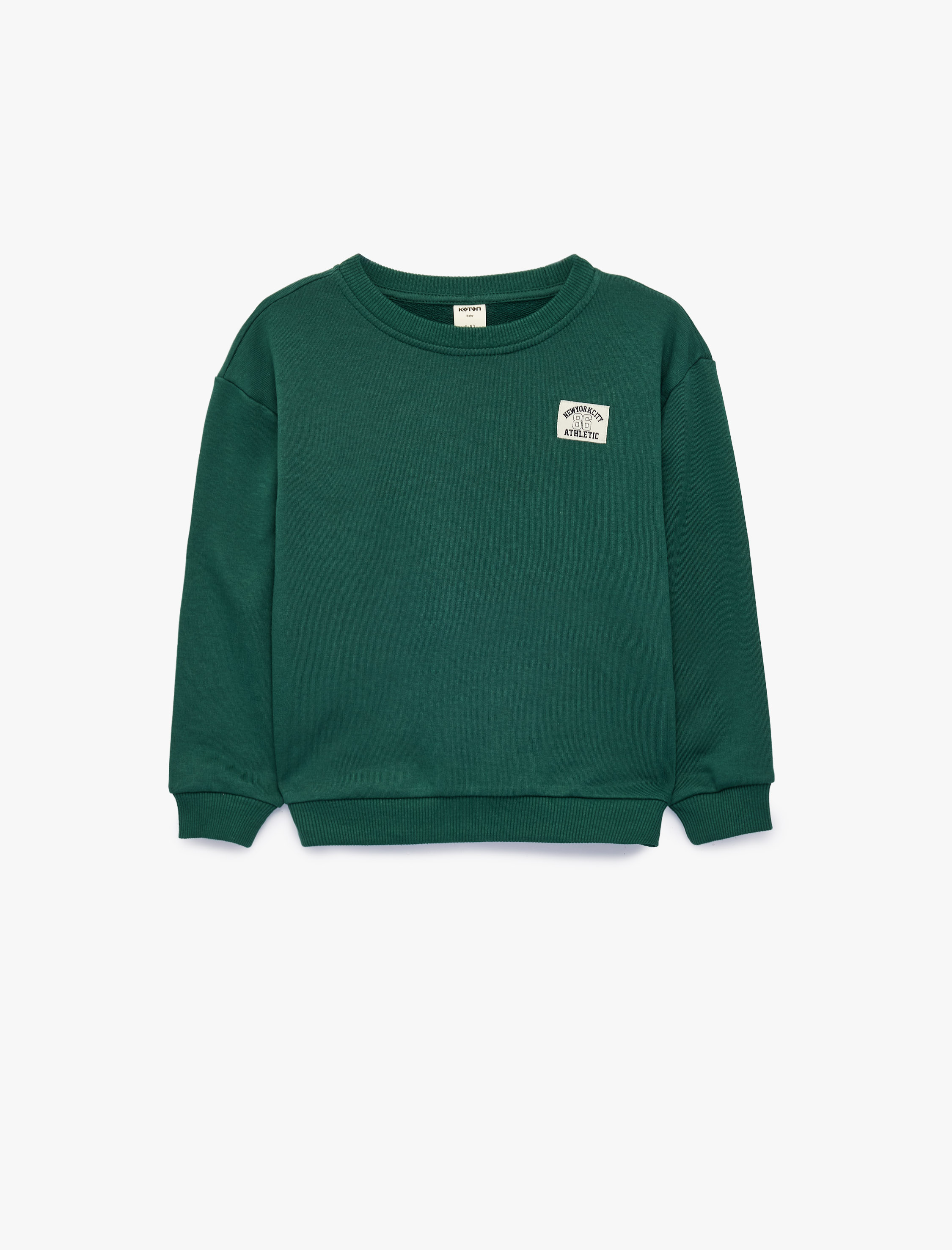  Erkek Bebek Pamuklu Uzun Kollu Bisiklet Yaka Oversize Sweatshirt