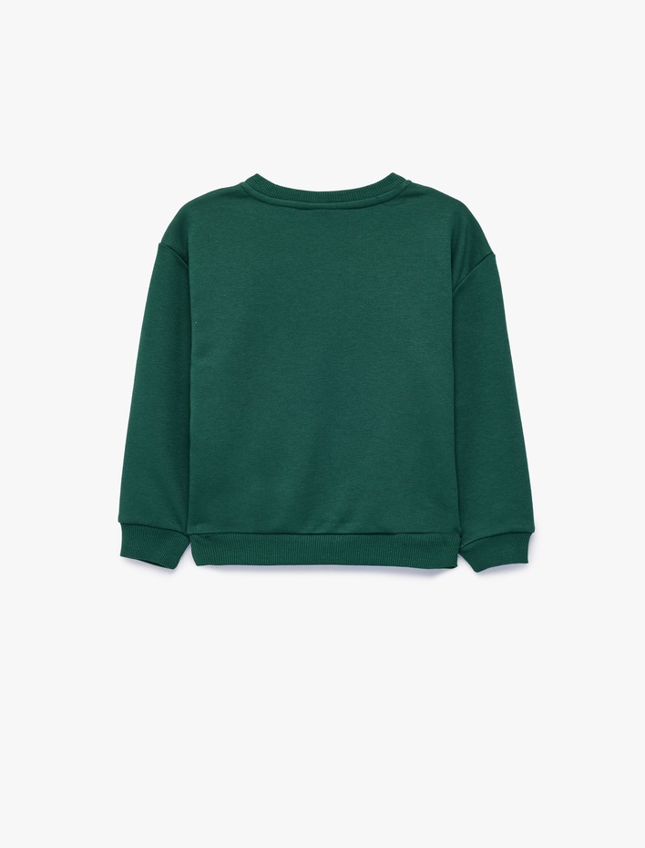 Erkek Bebek Pamuklu Uzun Kollu Bisiklet Yaka Oversize Sweatshirt