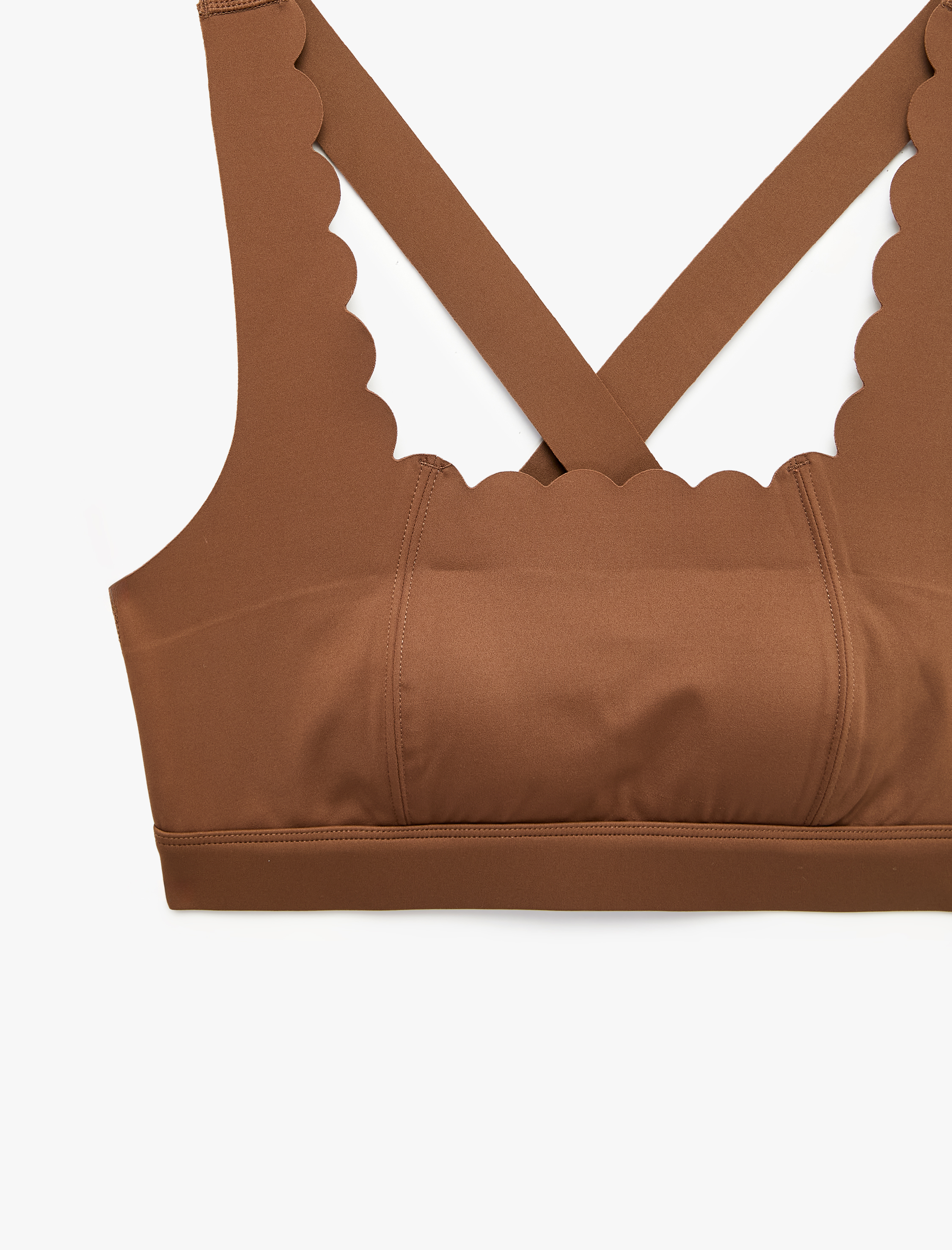   Lazer Kesim Sırt Detaylı Slim Fit Kolsuz U Yaka Sporcu Sütyeni