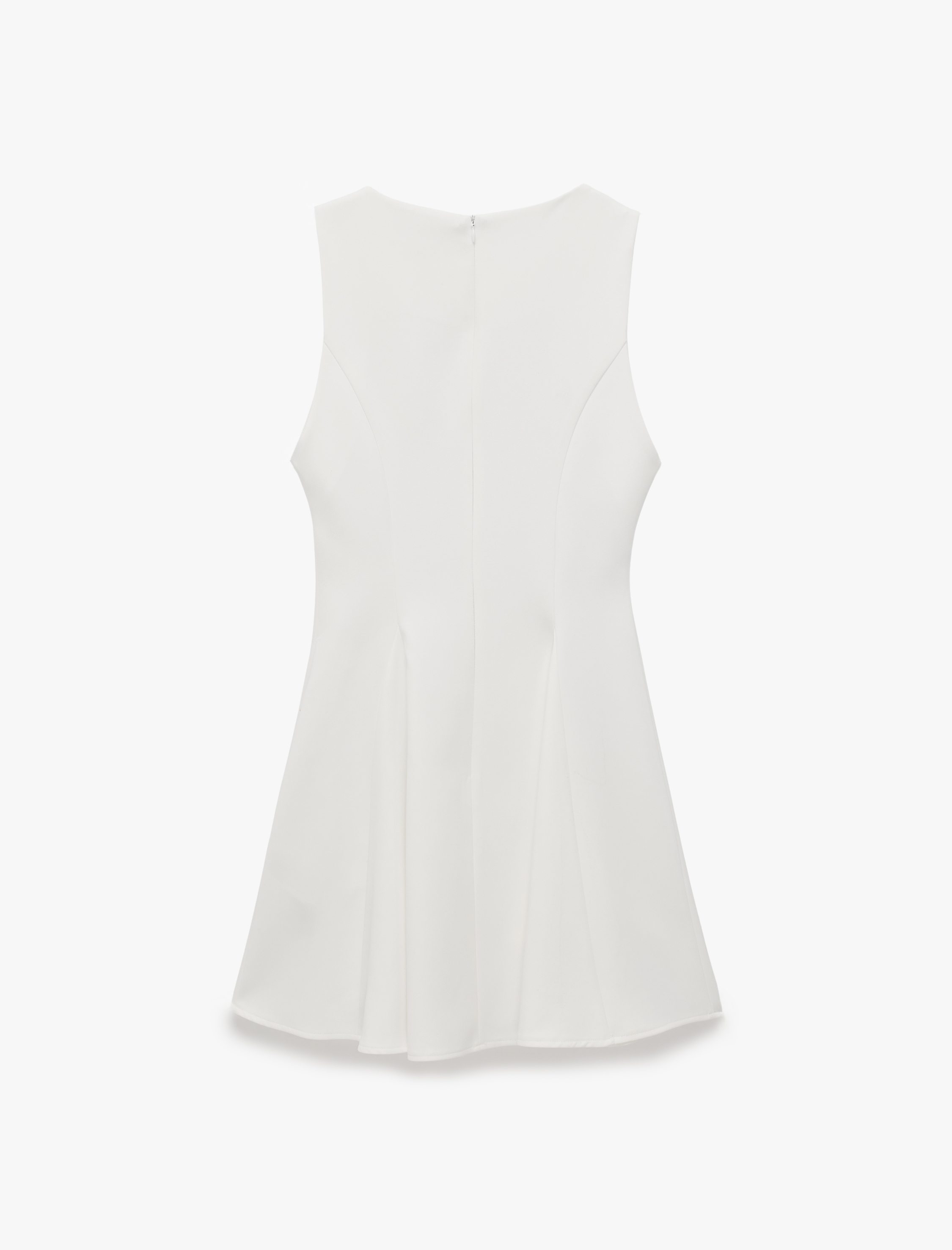   Slim Fit Bisiklet Yaka Kolsuz Mini Kloş Elbise