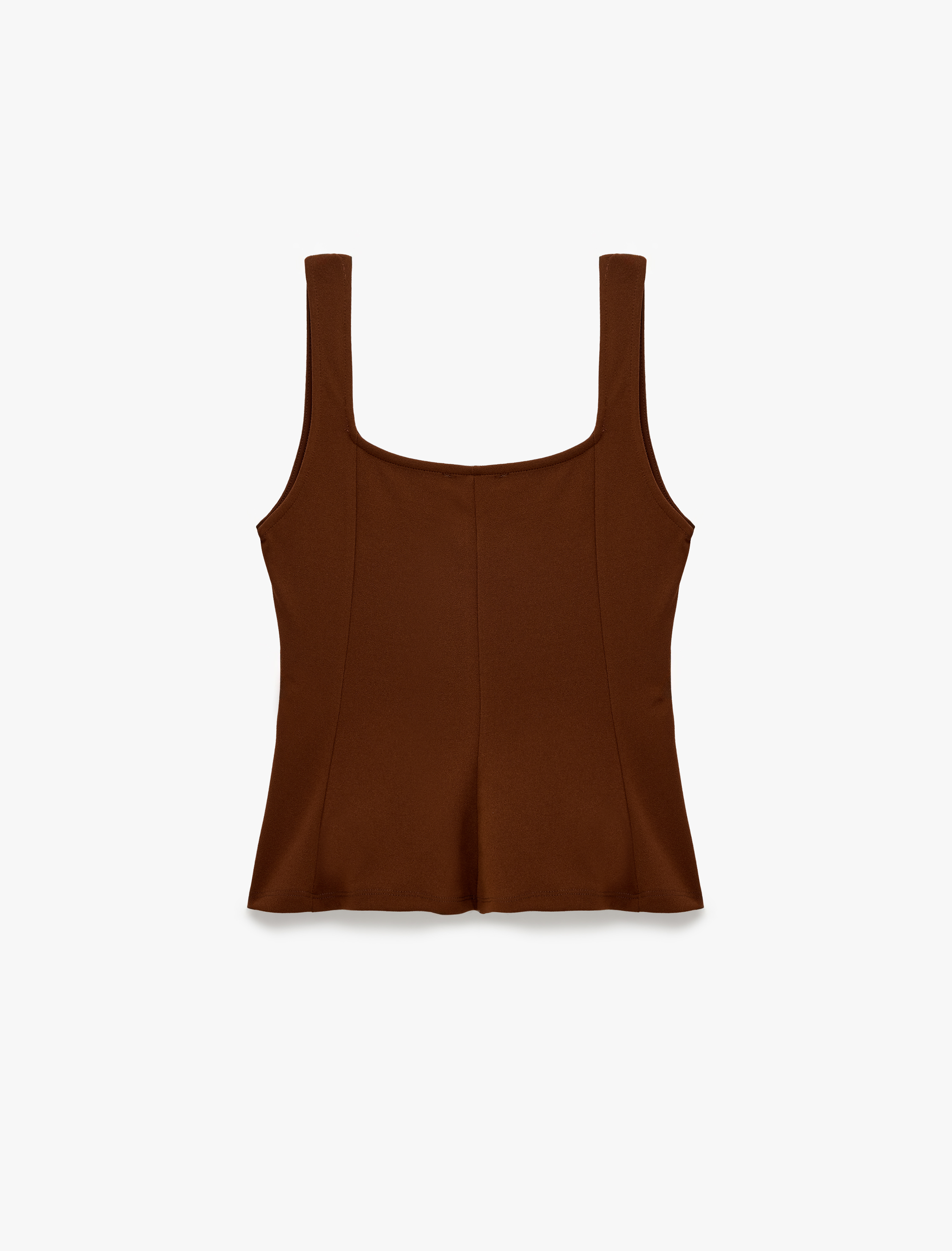   V Yaka Kolsuz Slim Fit Krep Peplum Bluz