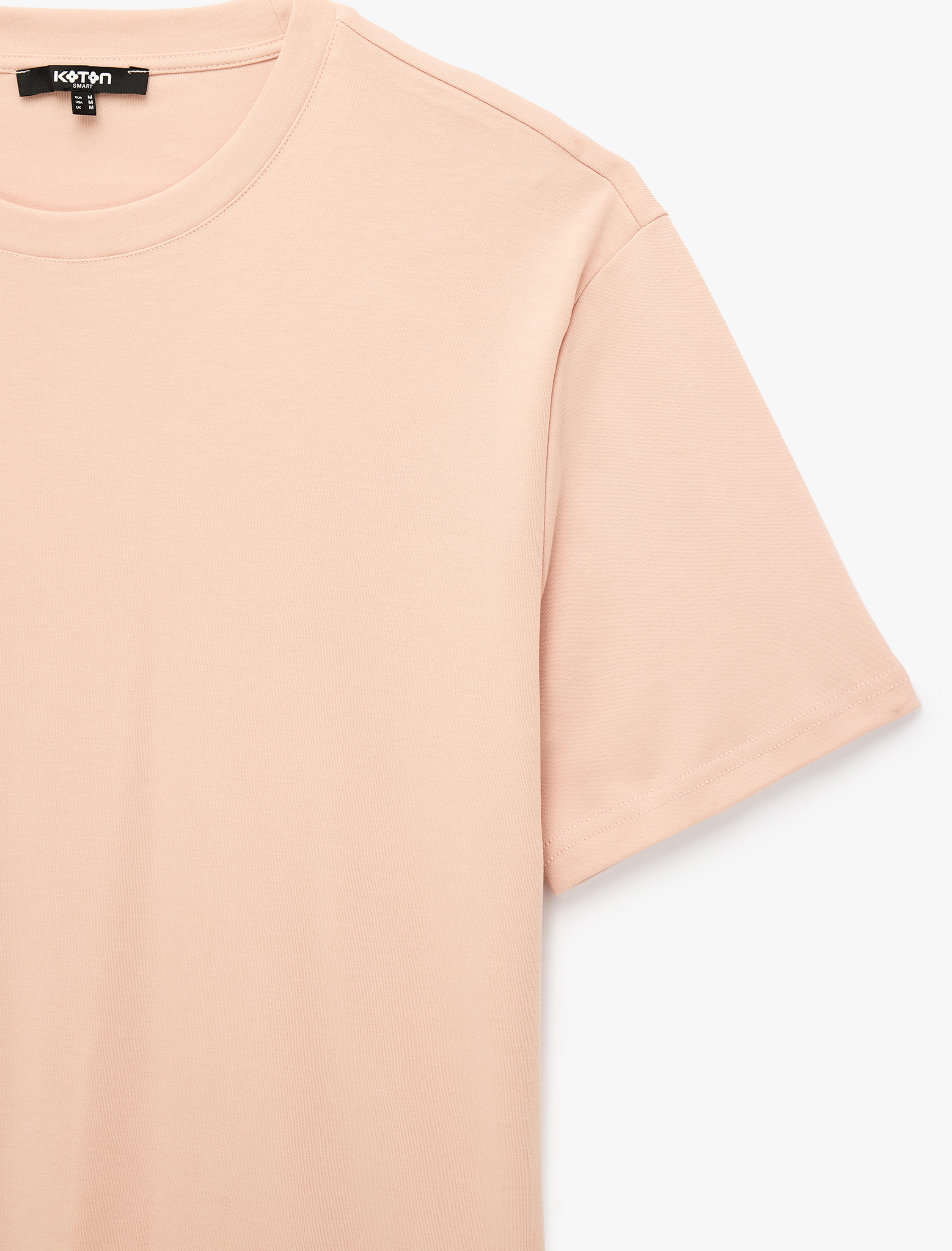   Pamuklu Bisiklet Yaka Kısa Kollu Basic Oversize Tişört