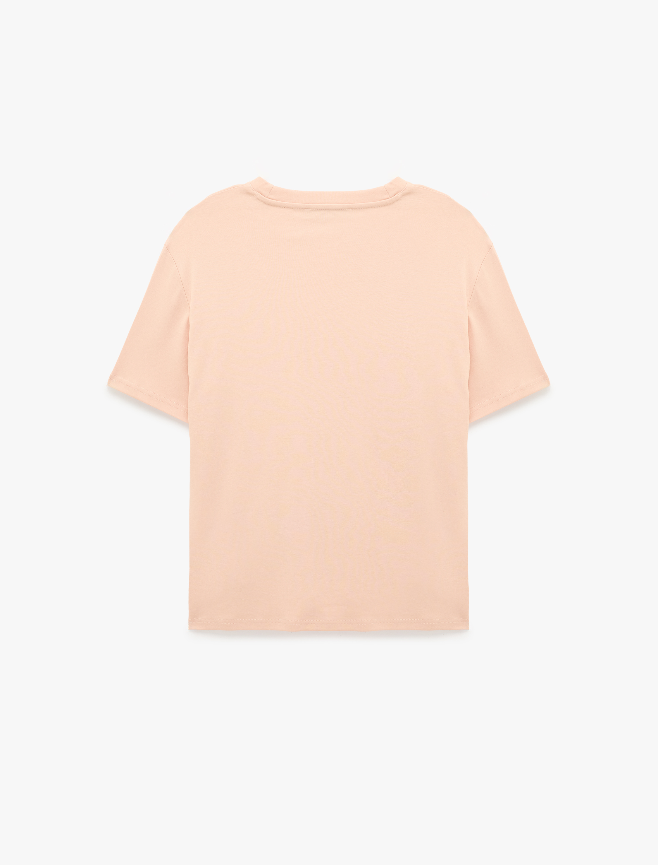   Pamuklu Bisiklet Yaka Kısa Kollu Basic Oversize Tişört