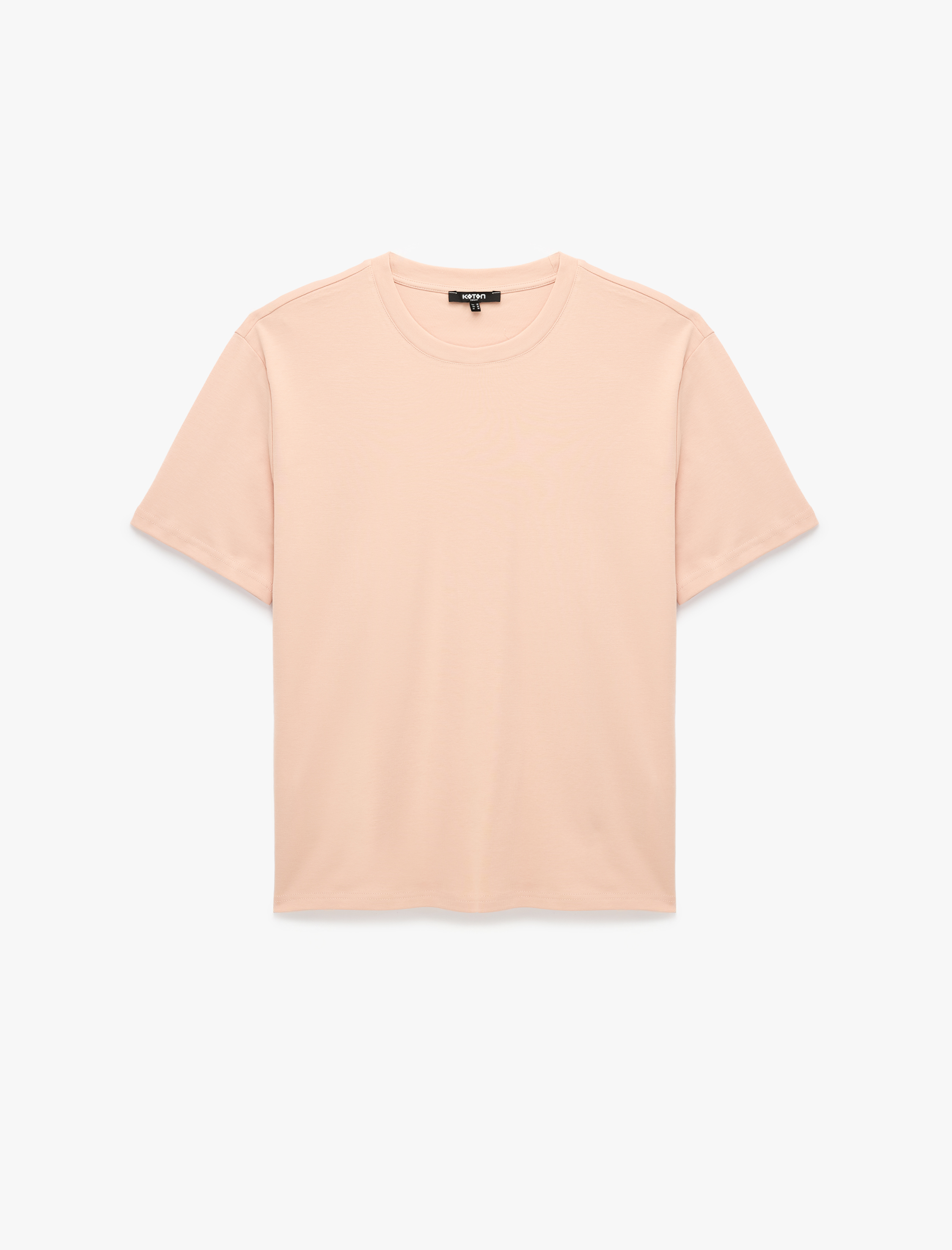   Pamuklu Bisiklet Yaka Kısa Kollu Basic Oversize Tişört