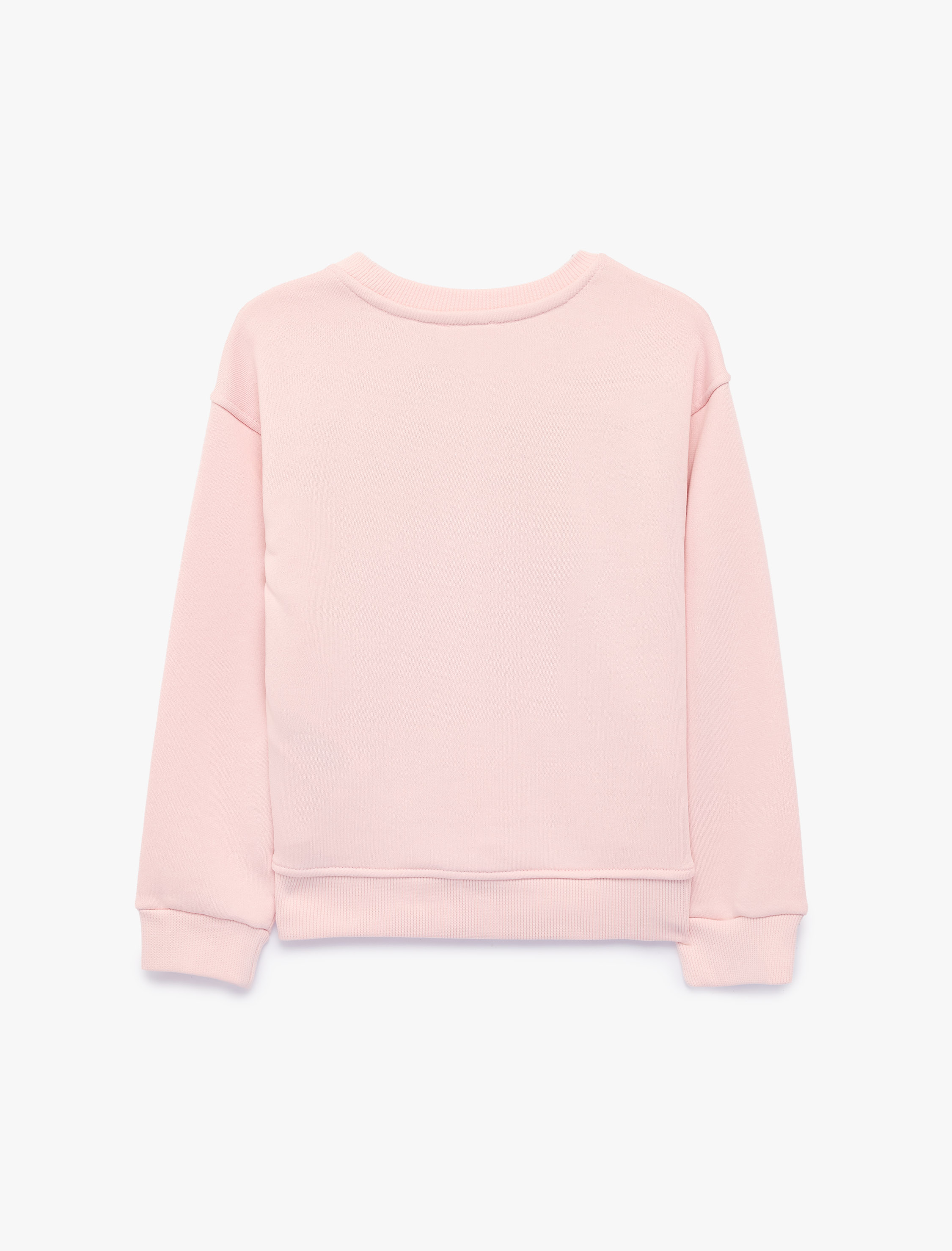  Kız Çocuk Baskılı Uzun Kollu Bisiklet Yaka Sweatshirt