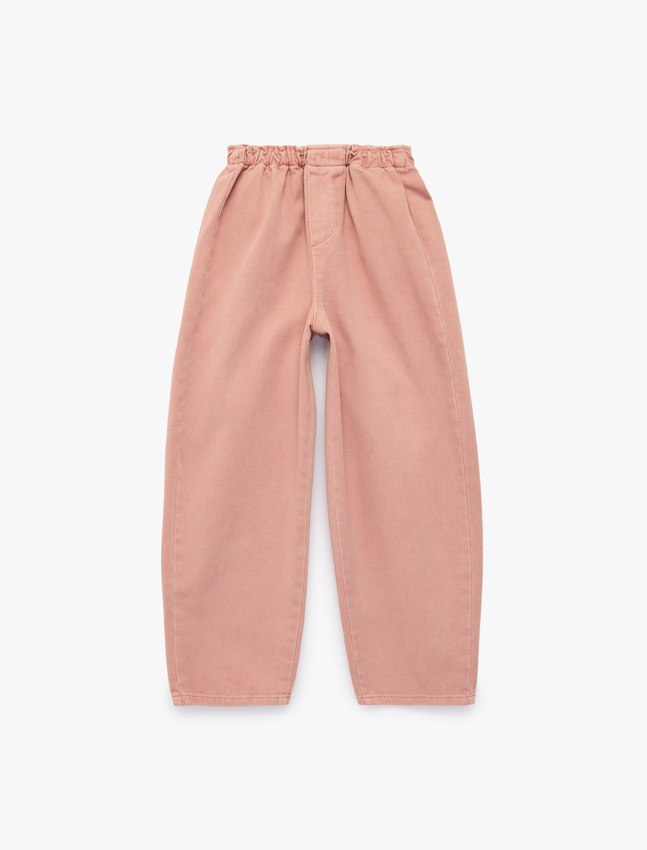  Kız Çocuk Pamuklu Beli Lastikli Loose Fit Barrel Denim Pantolon