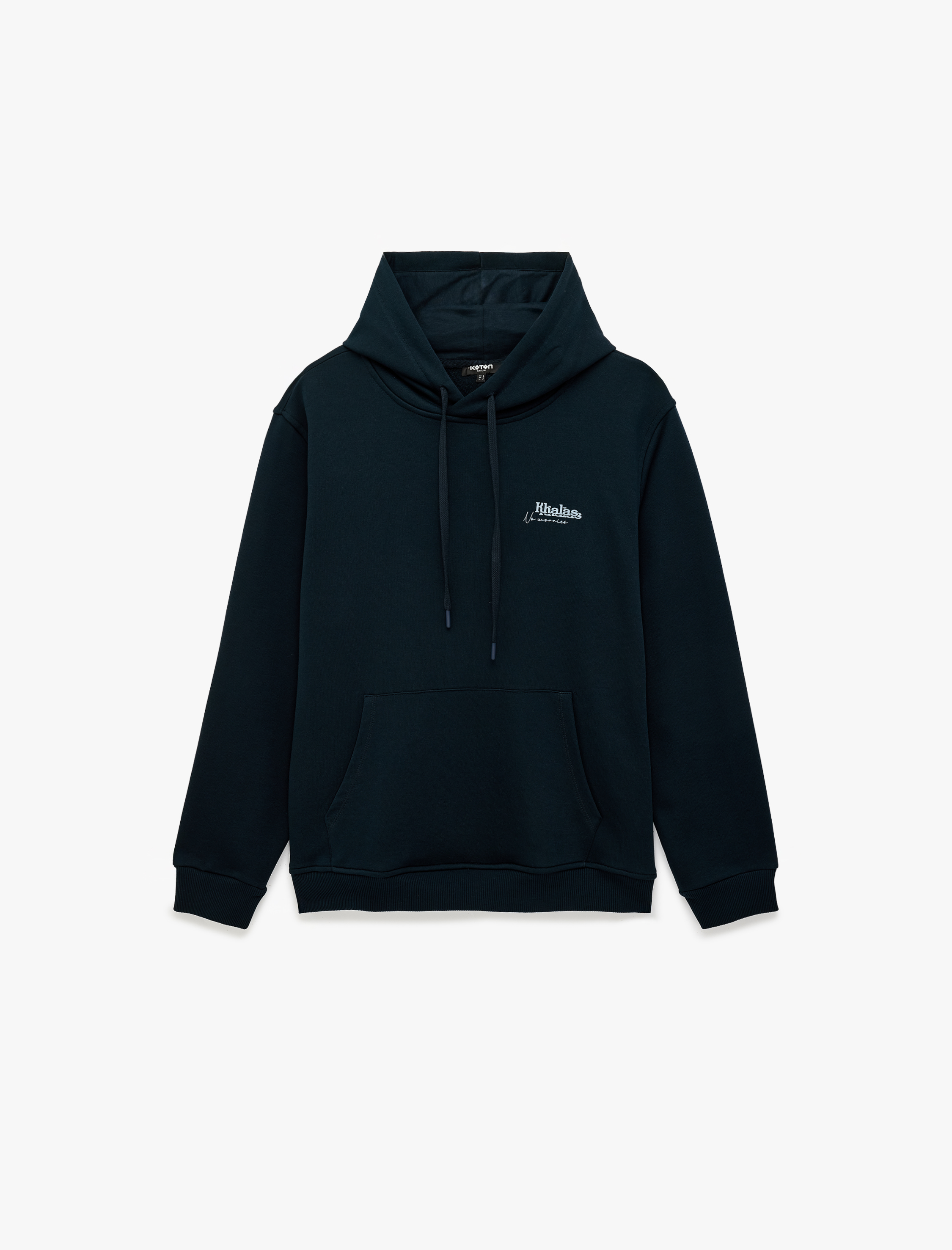   Üç İplik Uzun Kollu Baskılı Kapşonlu Sweatshirt
