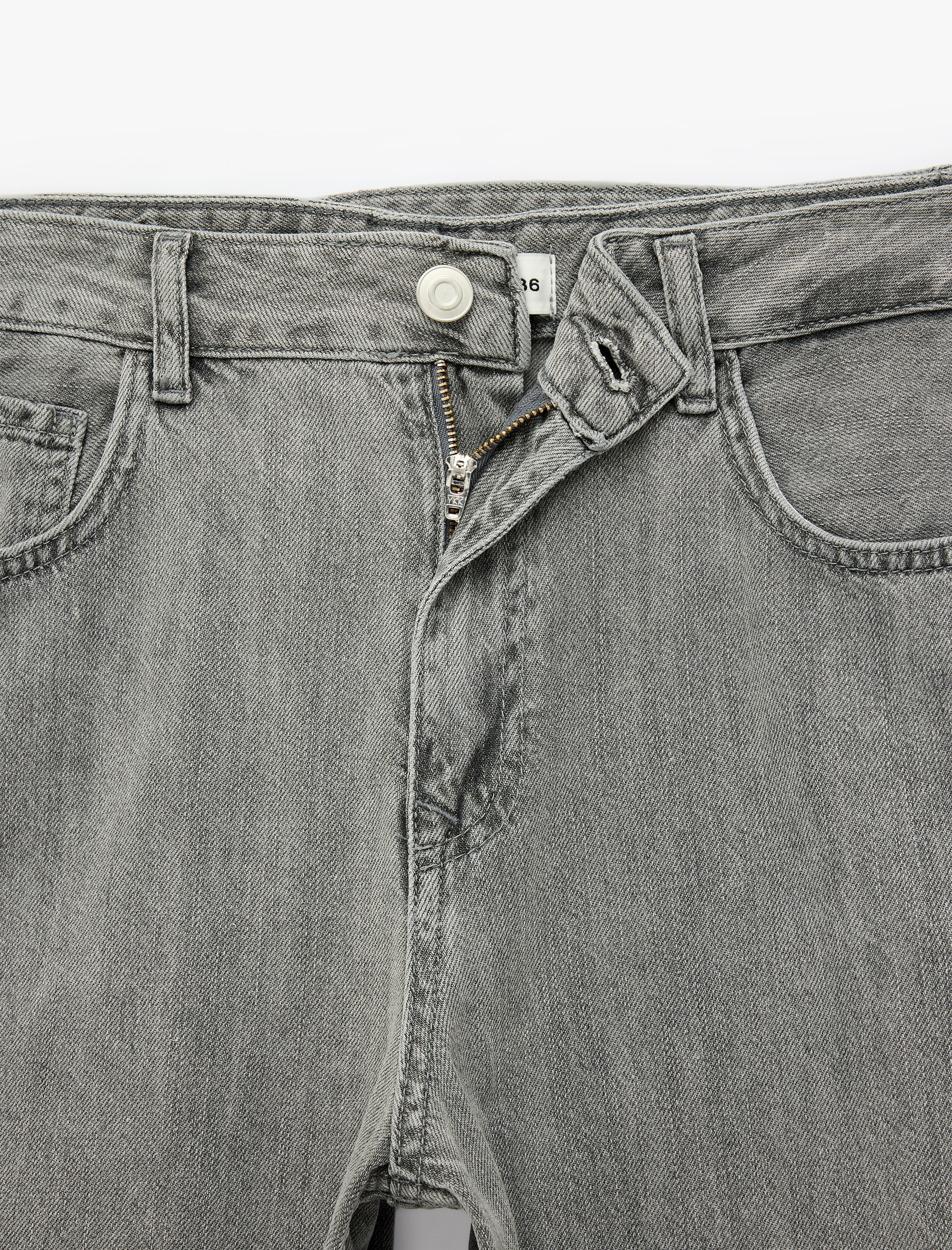   Düğmeli Cepli Yıkamalı Rahat Kalıp Lastikli Kısa Paça Denim Harem Pantolon