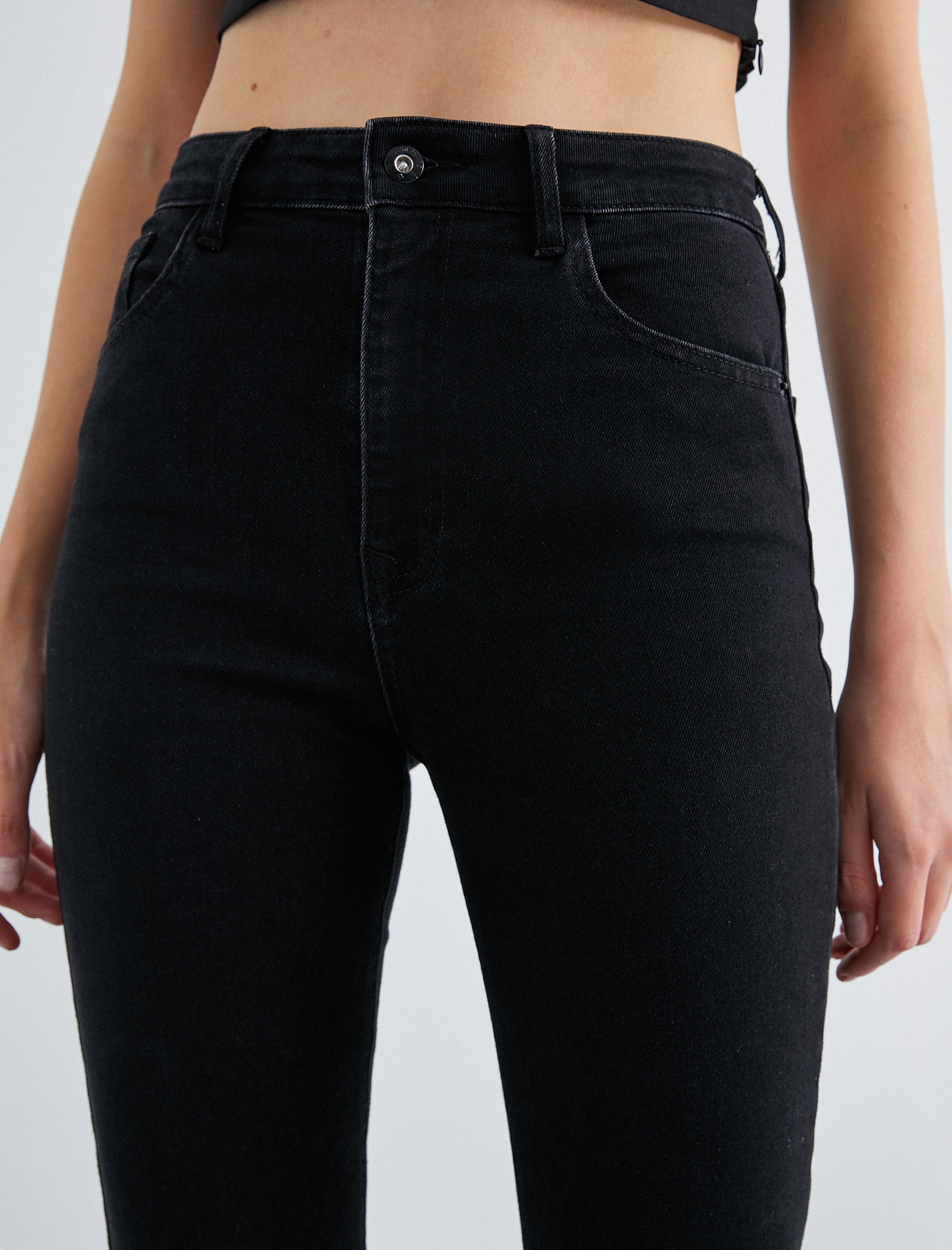  Yüksek Bel Kot Pantolon  - Slim Flare Jean