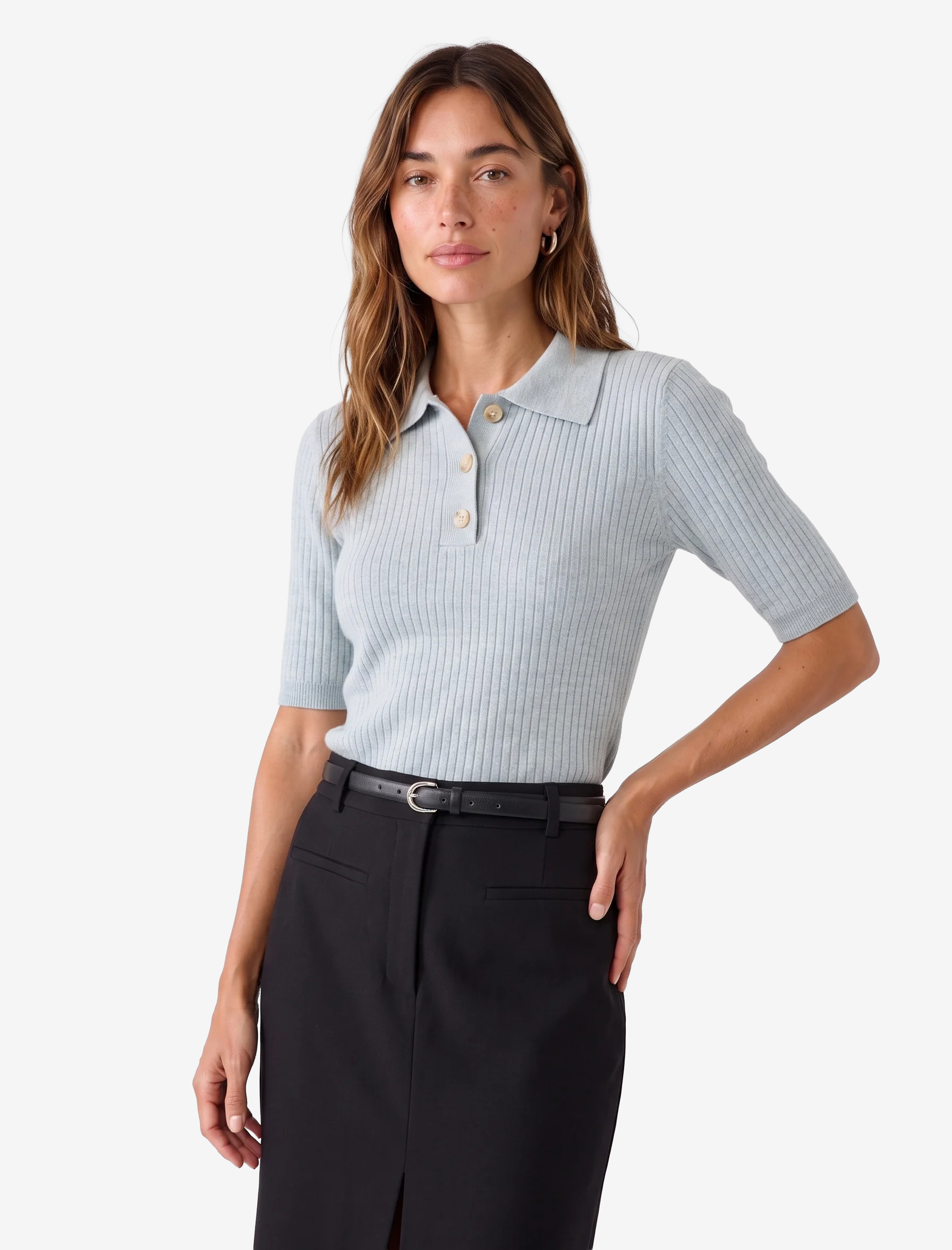   Regular Fit Kısa Kollu Polo Yaka Triko Kazak