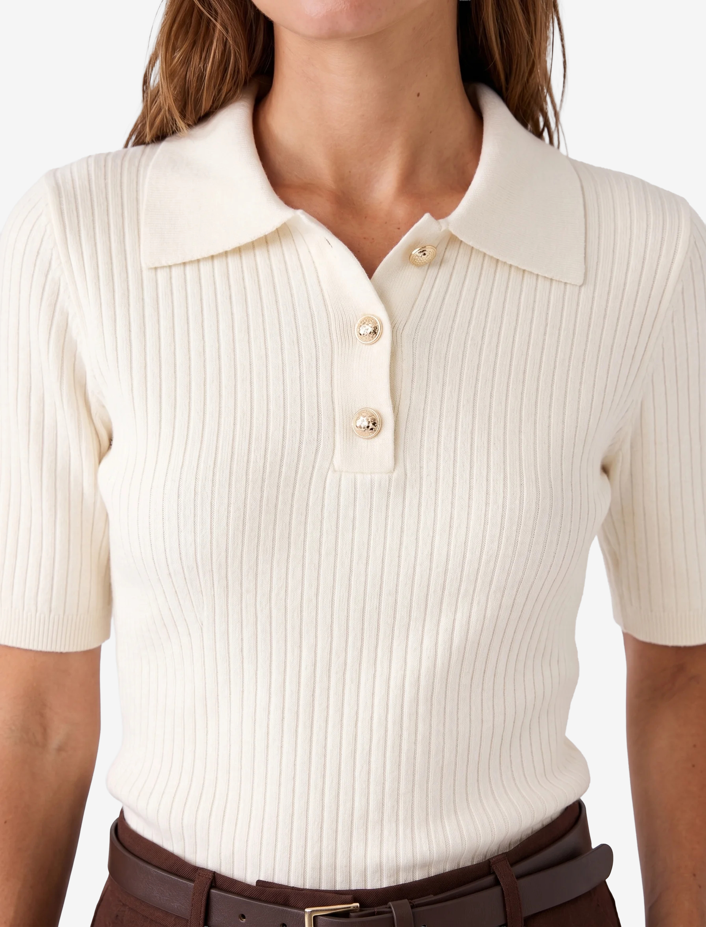   Regular Fit Kısa Kollu Polo Yaka Triko Kazak