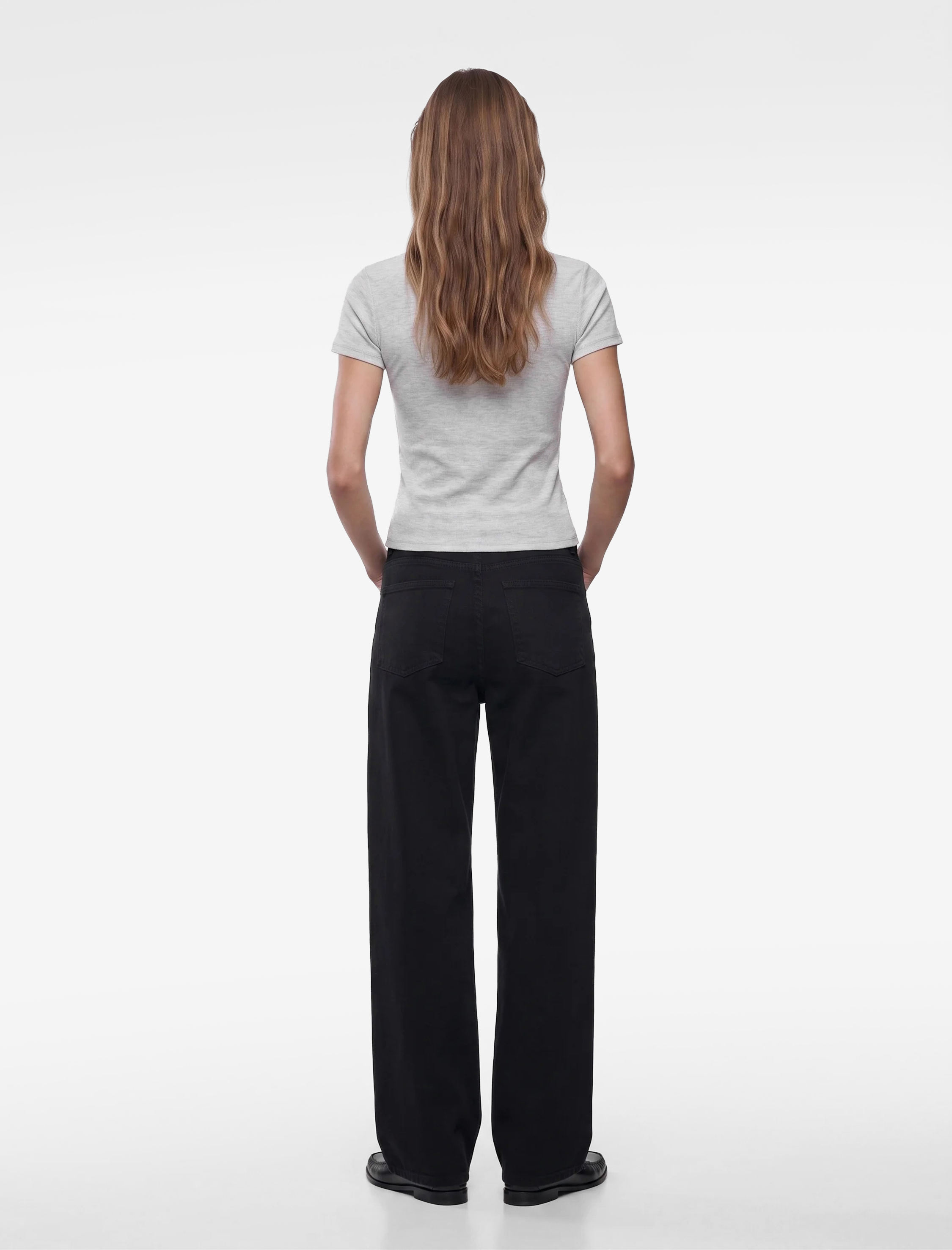   Slim Fit Kısa Kollu Bisiklet Yaka Pamuklu Fitilli Basic Tişört