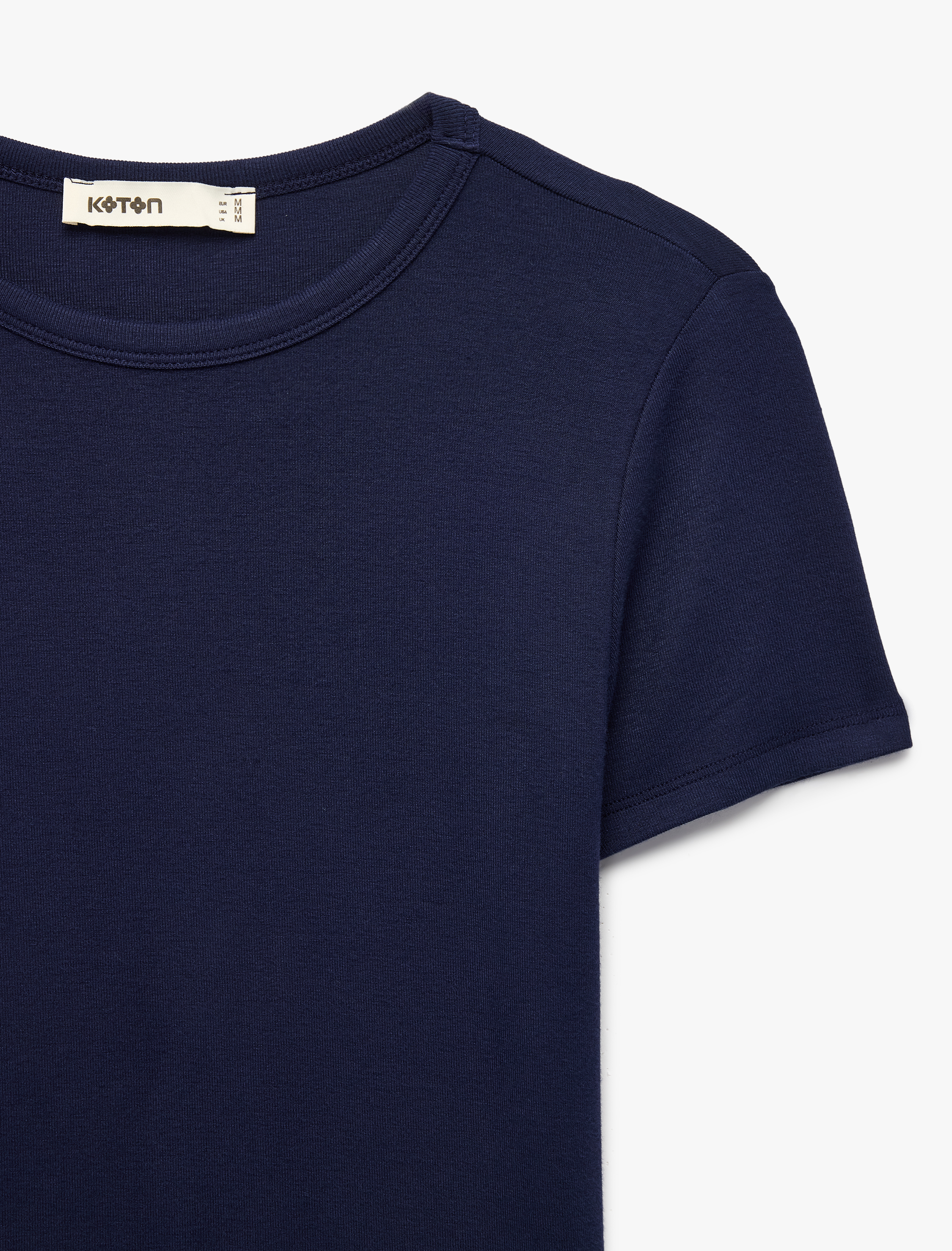   Viskon Kumaş Ribanalı Slim Fit Kısa Kollu Bisiklet Yaka Basic Tişört