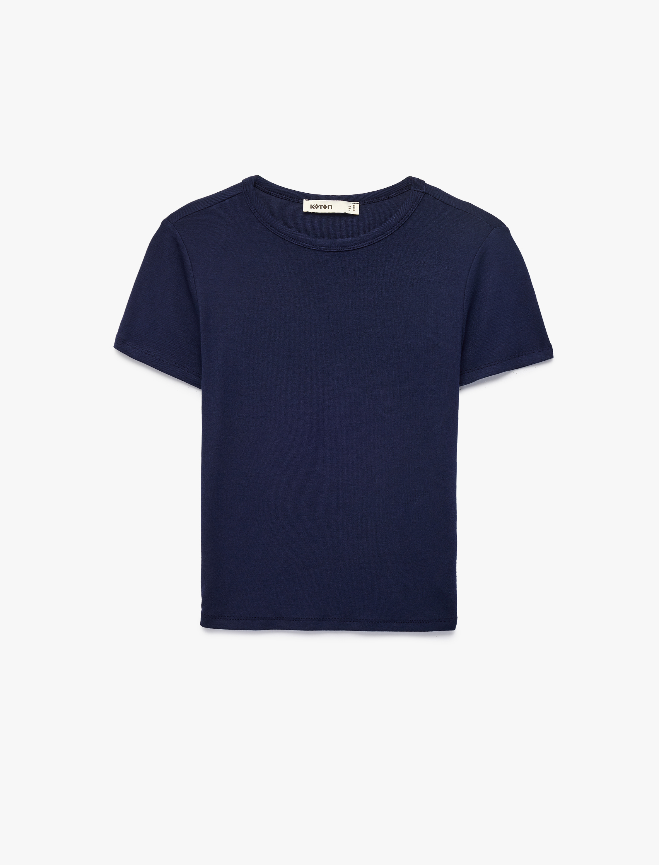   Viskon Kumaş Ribanalı Slim Fit Kısa Kollu Bisiklet Yaka Basic Tişört