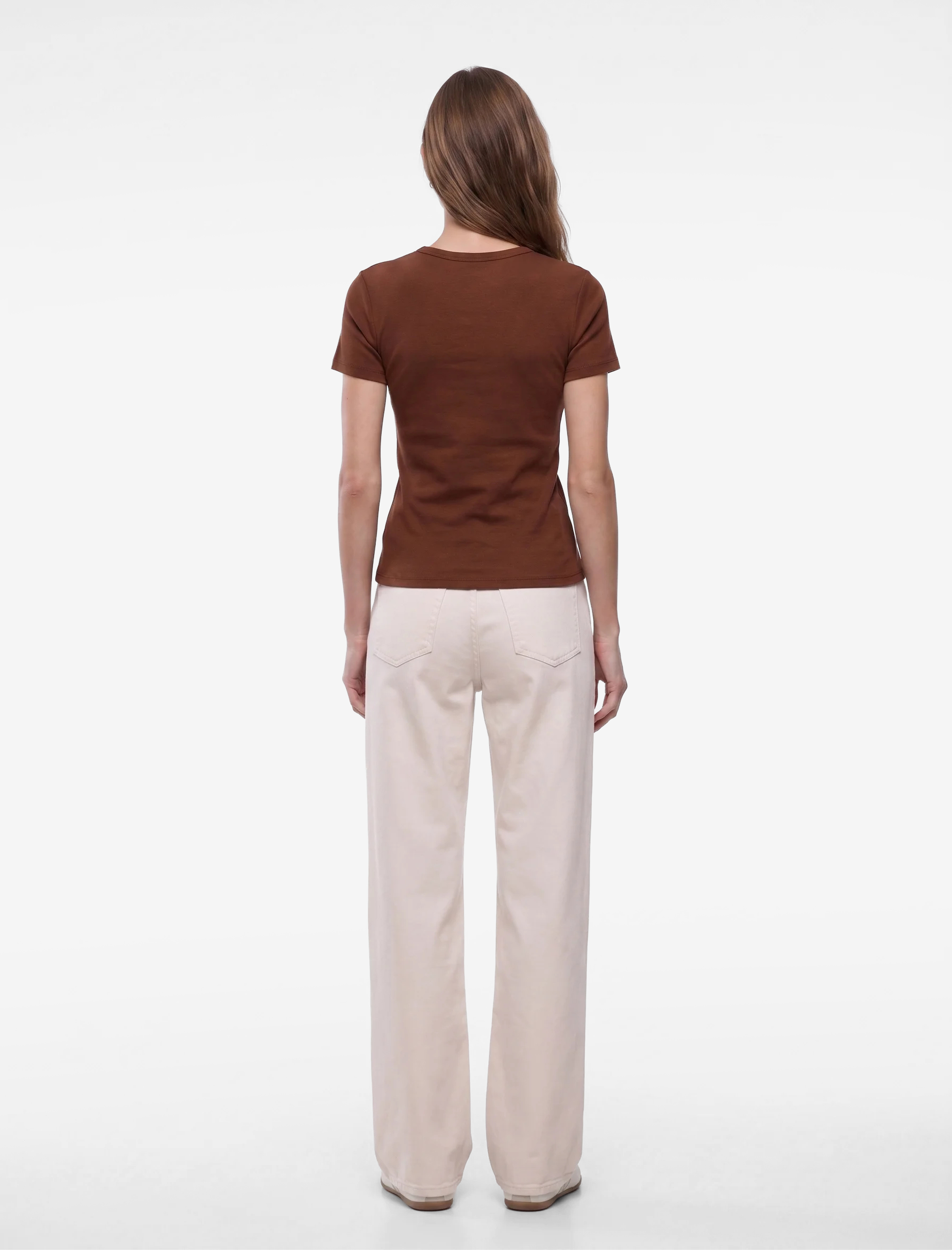   Viskon Kumaş Ribanalı Slim Fit Kısa Kollu Bisiklet Yaka Basic Tişört
