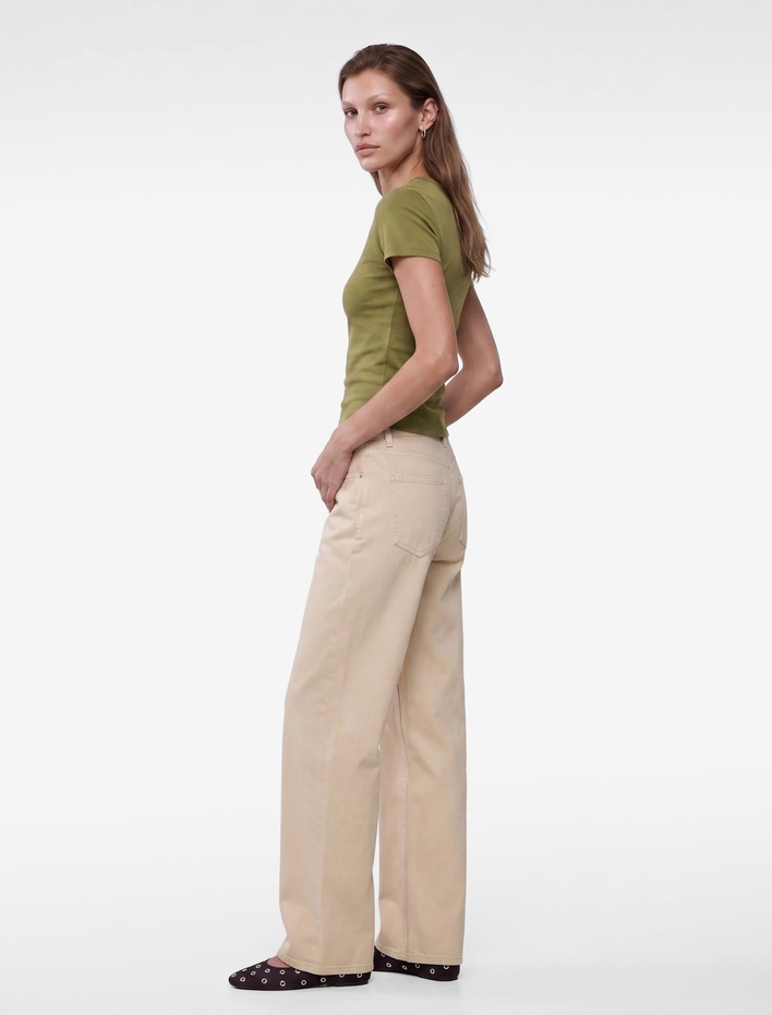  Viskon Kumaş Ribanalı Slim Fit Kısa Kollu Bisiklet Yaka Basic Tişört