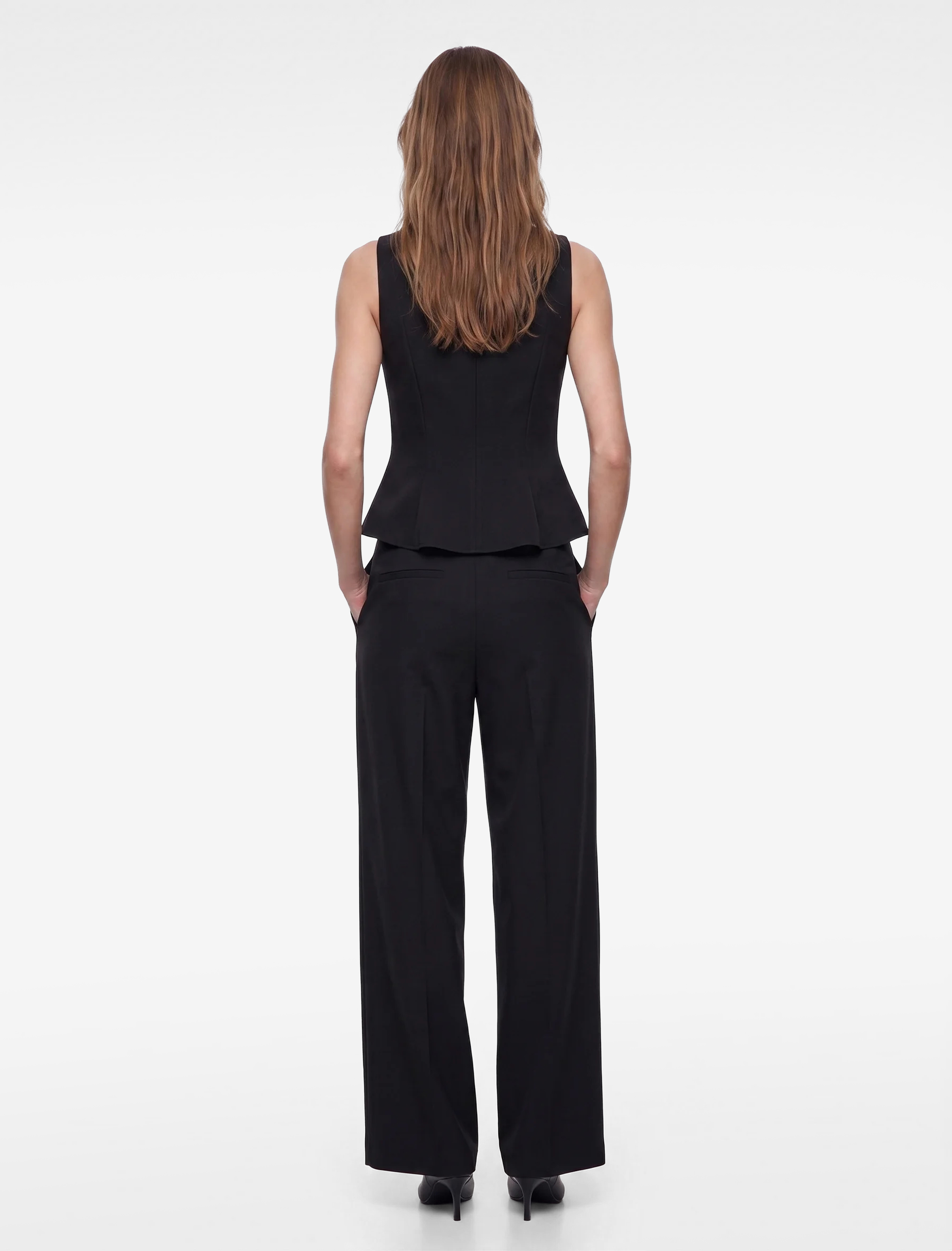   Bisiklet Yaka Slim Fit Peplum Bluz